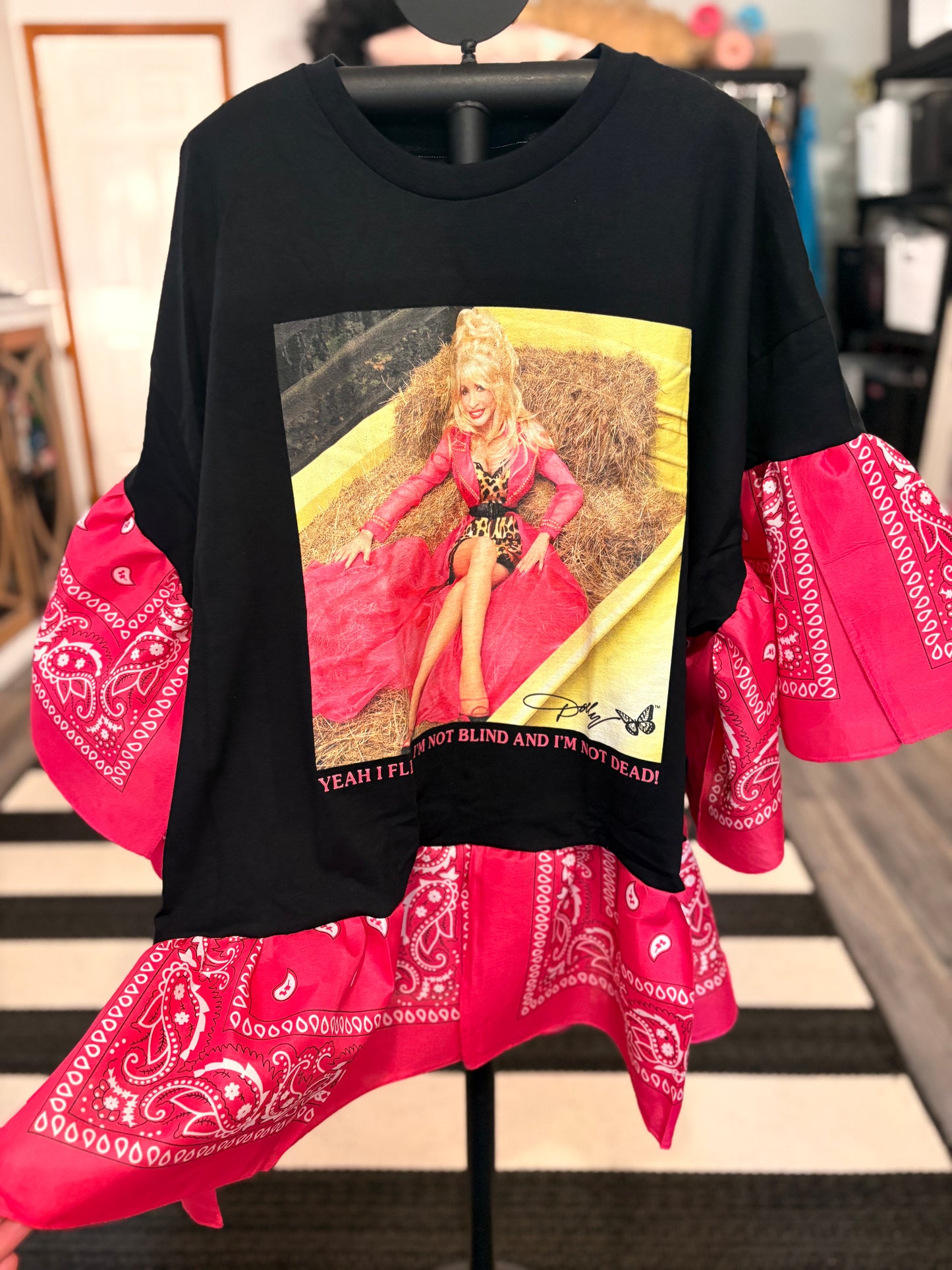 Dolly The Flirt Bandana Baby Doll Tee Fits a Small to 2X