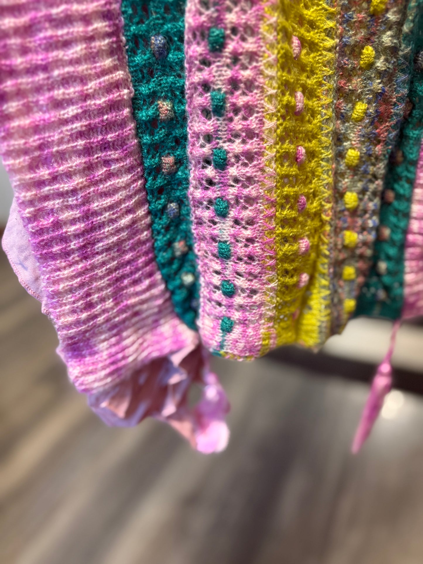 Ballerina Pink Ruffled and Knit Cardigan