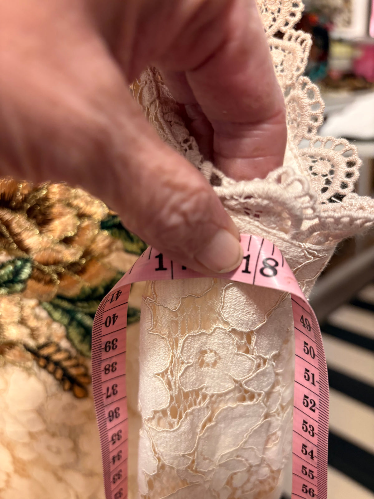 Midsummer Eve Hand Embroidered Crochet Lace Dress by Aratta M/L