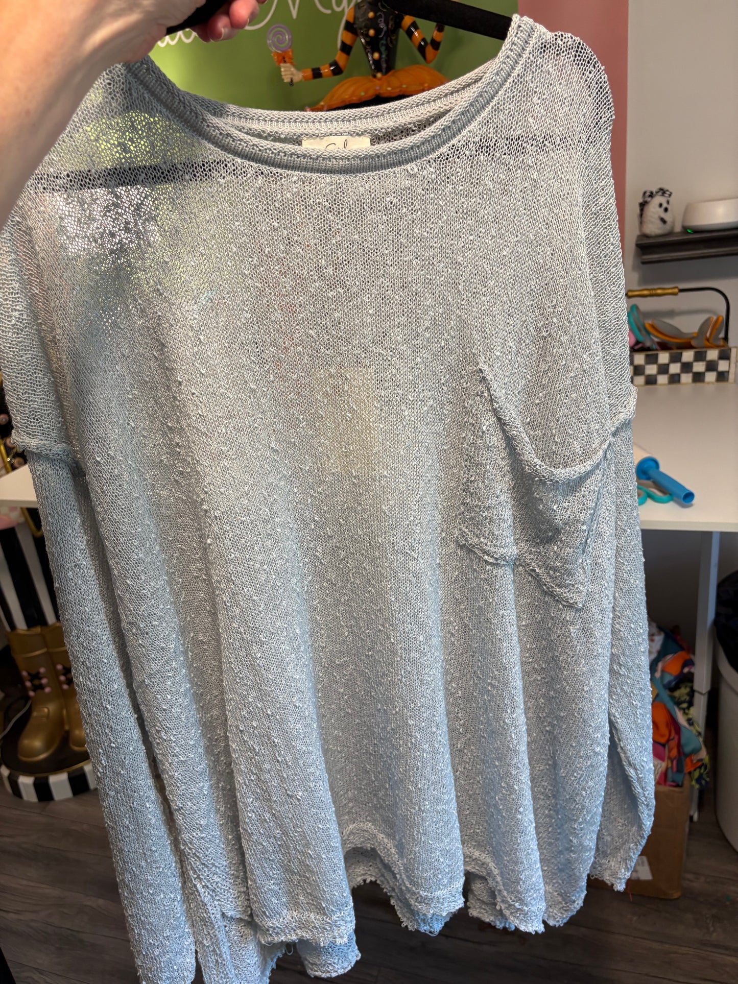 Beautiful Blue Boxy Knit Pullover