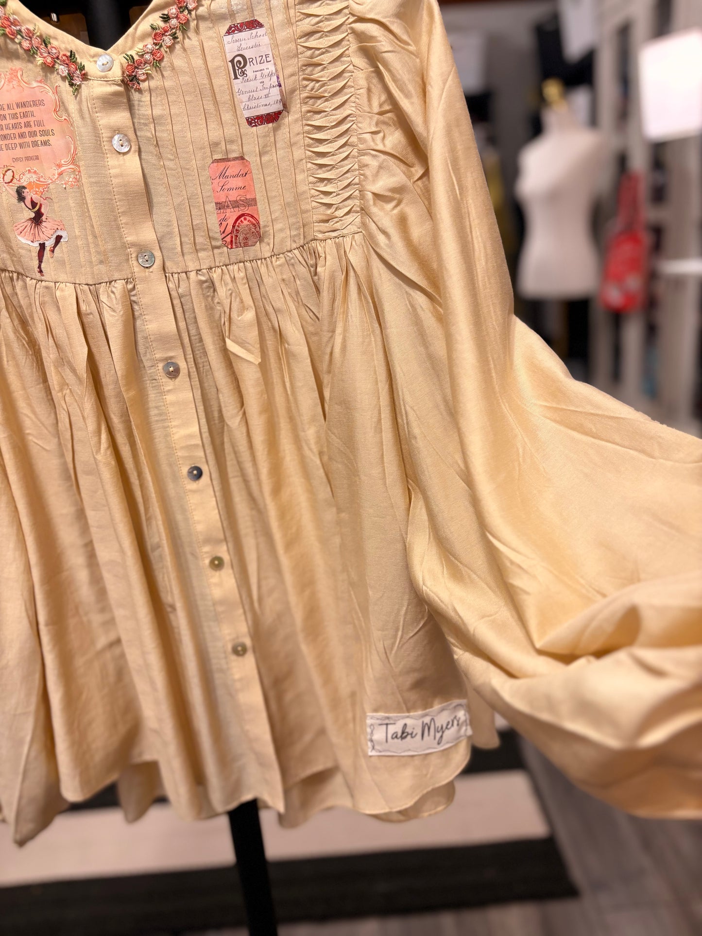 Gypsy Upcycled Speak To Me Shirt Fits a Small to XL (2-14)