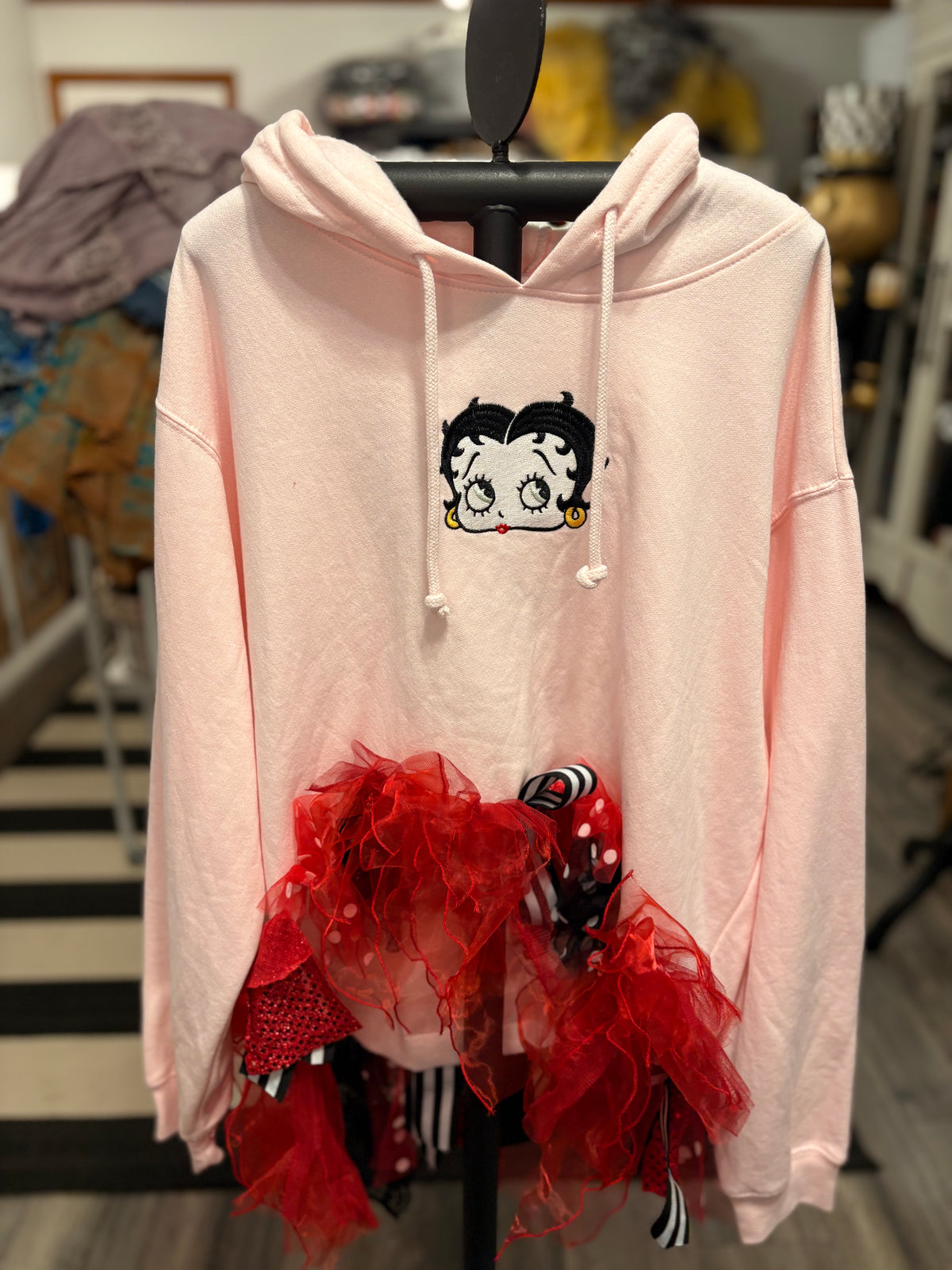 Boop Glam Fringe Asymmetrical Tee One Size Fits Small to XXL