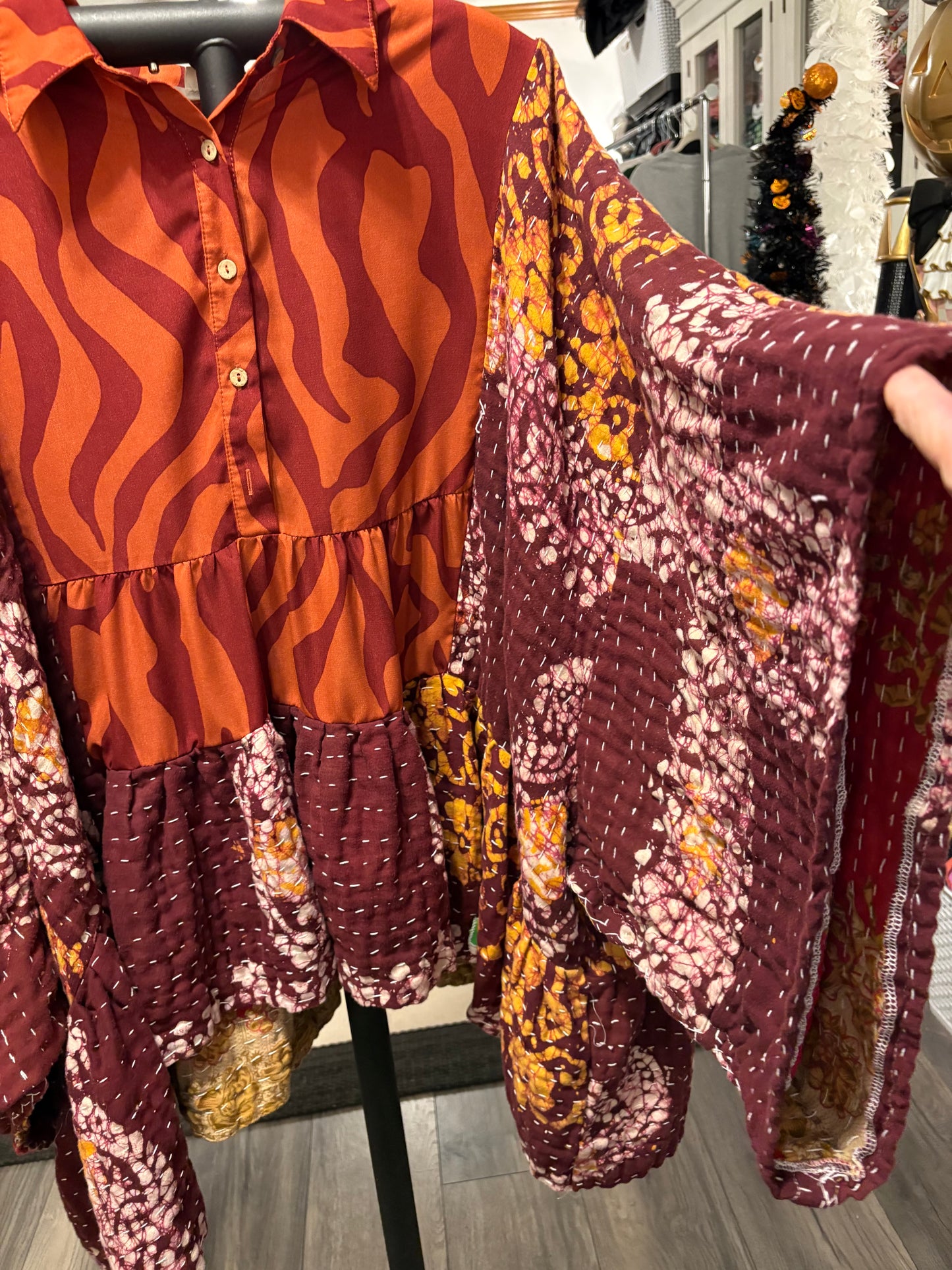 Rocky Upcycled Vintage Kantha Dress/Long Shirt One Size Fits Most