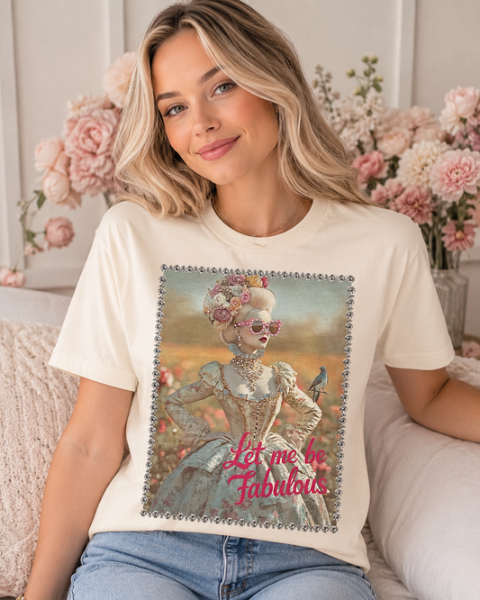 Let Me Be Fabulous Cream Graphic Tee 2059: 2-x-large