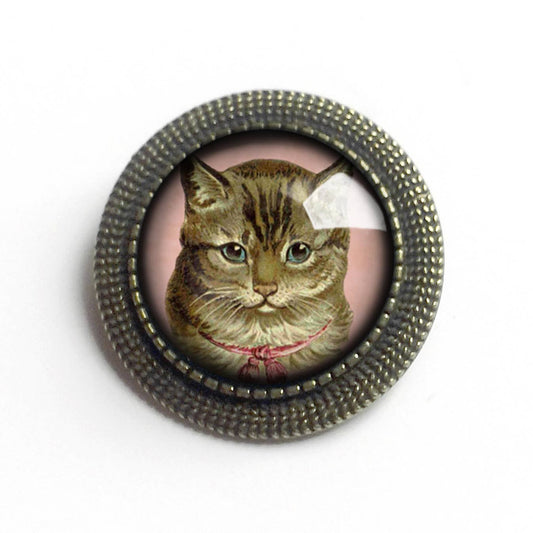 Best Friends Victorian Tabby Cat Brooch