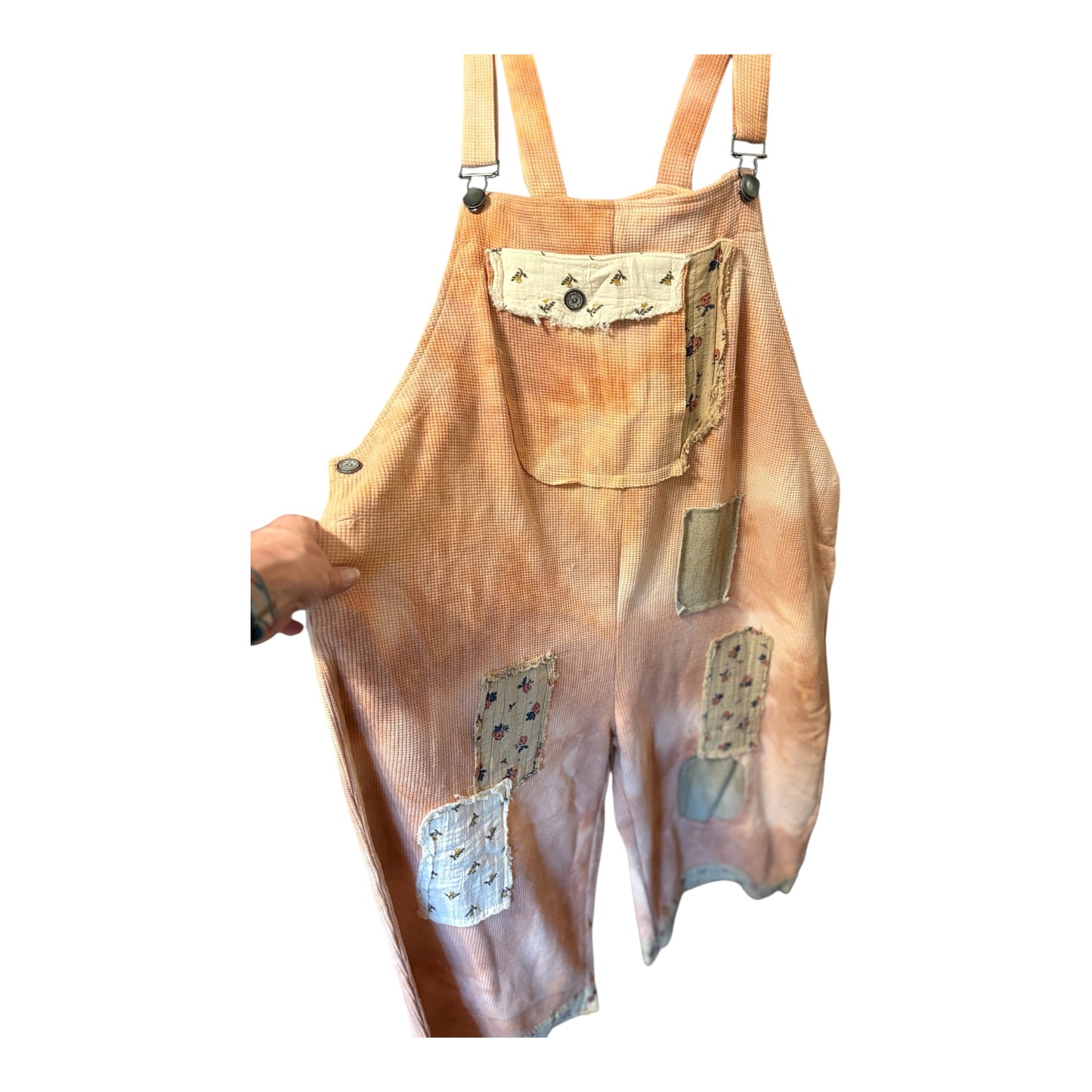Pumpkin Patchwork Cropped Overalls