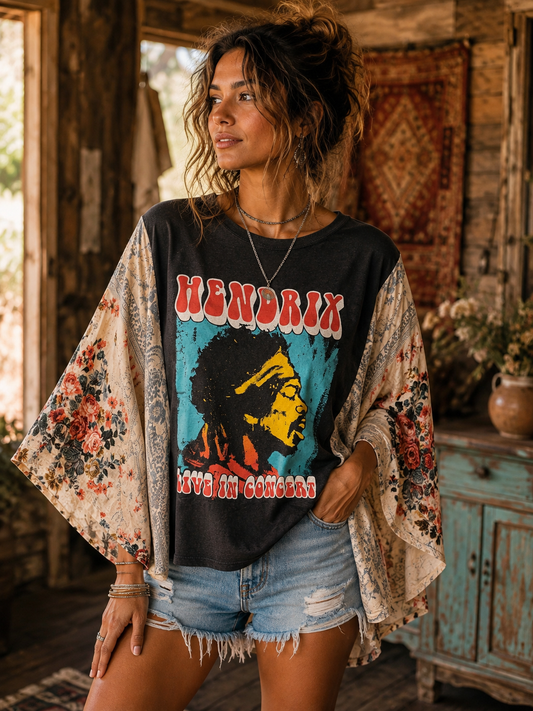Voodoo Child Upcycled Kimono Tee One Size Fits a Small to XXL