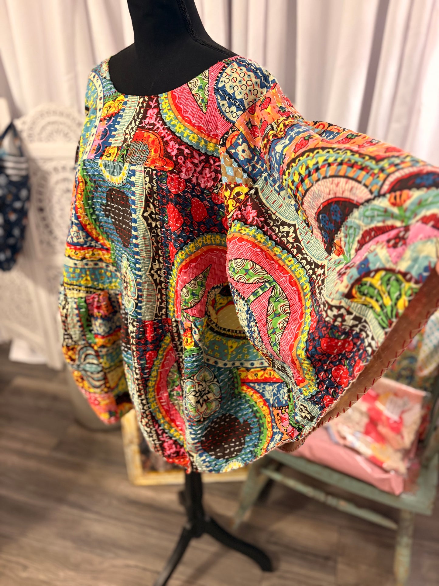 Dee Kantha Circle Top One Size Fits a Small to 3X