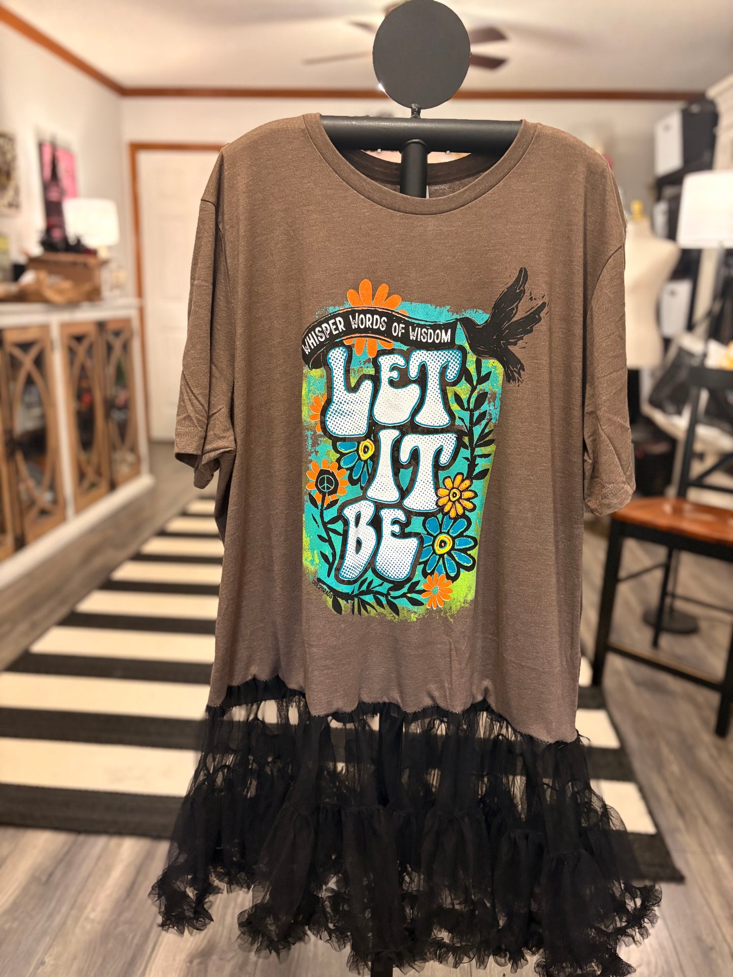 Let It Be Upcycled Rockstar Dress One Size Fits a Small to 3X