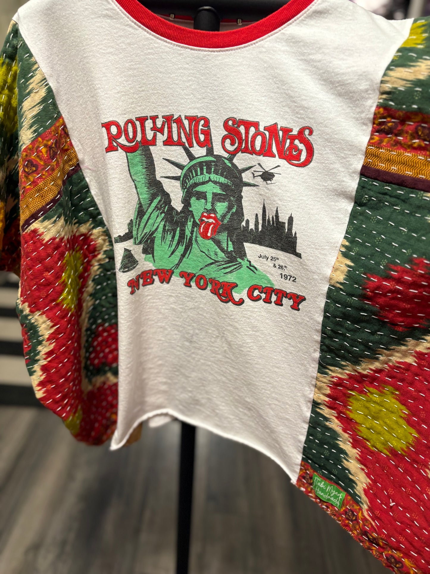 1972 Stones NYC Vintage Kantha Poncho Tee Fits A Size Small to XXL