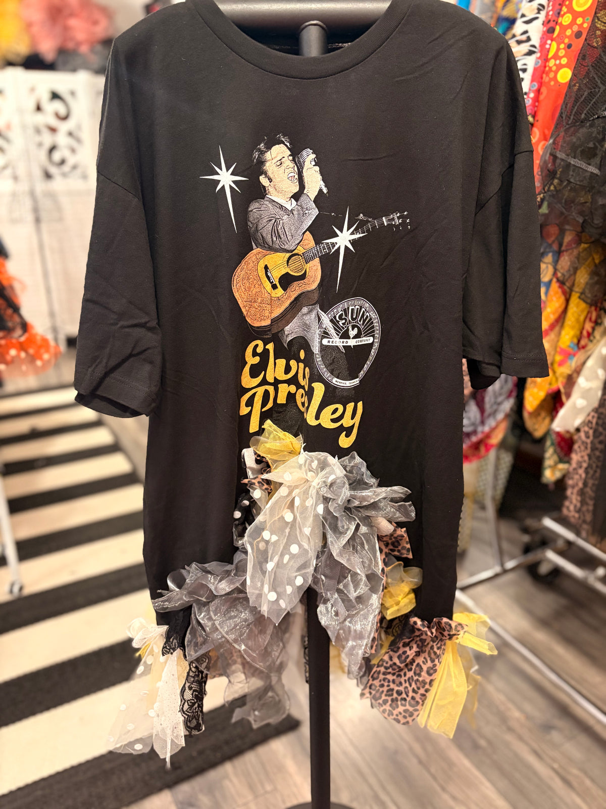Hunk of Burning Love Fringe Hi/Lo Tee One Size Fits Small to 3X