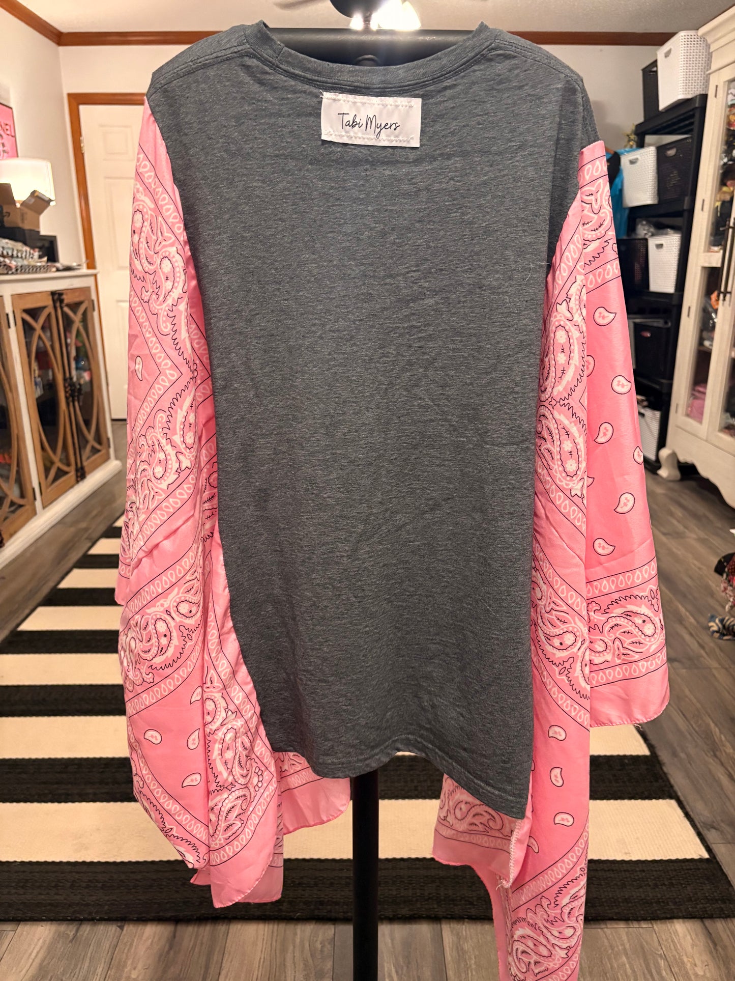 Pink Woodstock Bandana Poncho Tee Fits a Small to 3X
