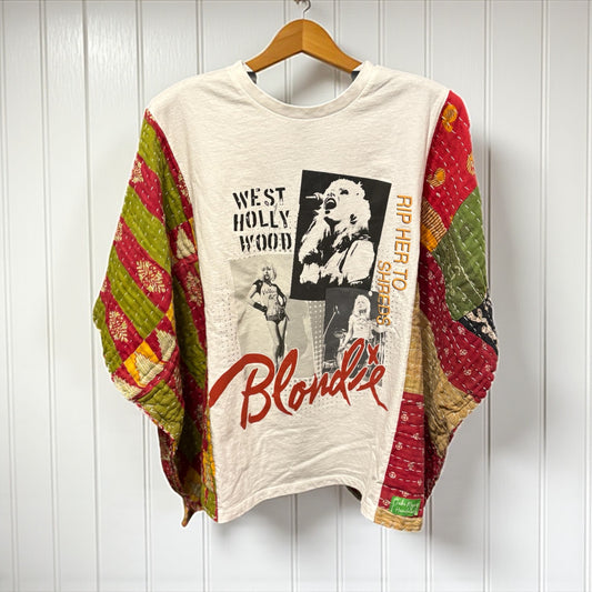 Blondie Upcycled Vintage Kantha Poncho Tee Fits A Size Small to  XL