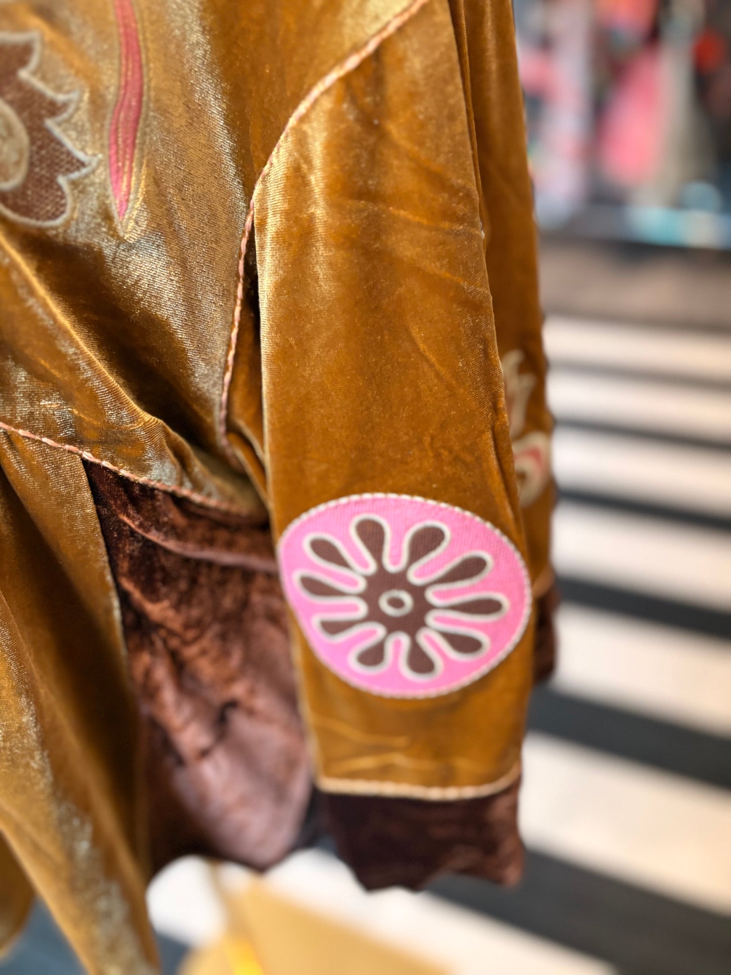 Gold Embroidered Velvet Top Plus Size