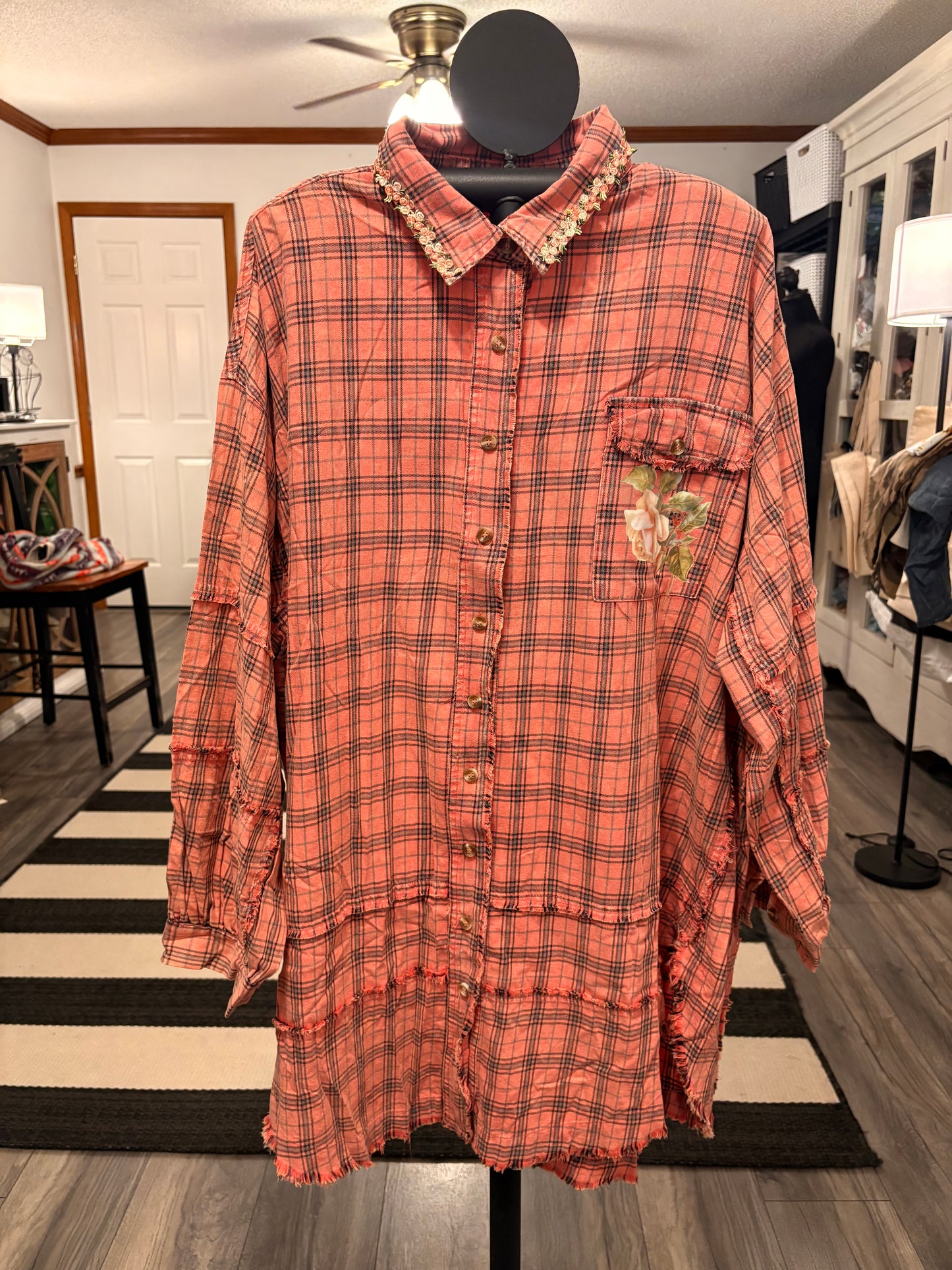 Love “Junk” Flannel Very Long Length One Size Fits an XXL-3X 16-20