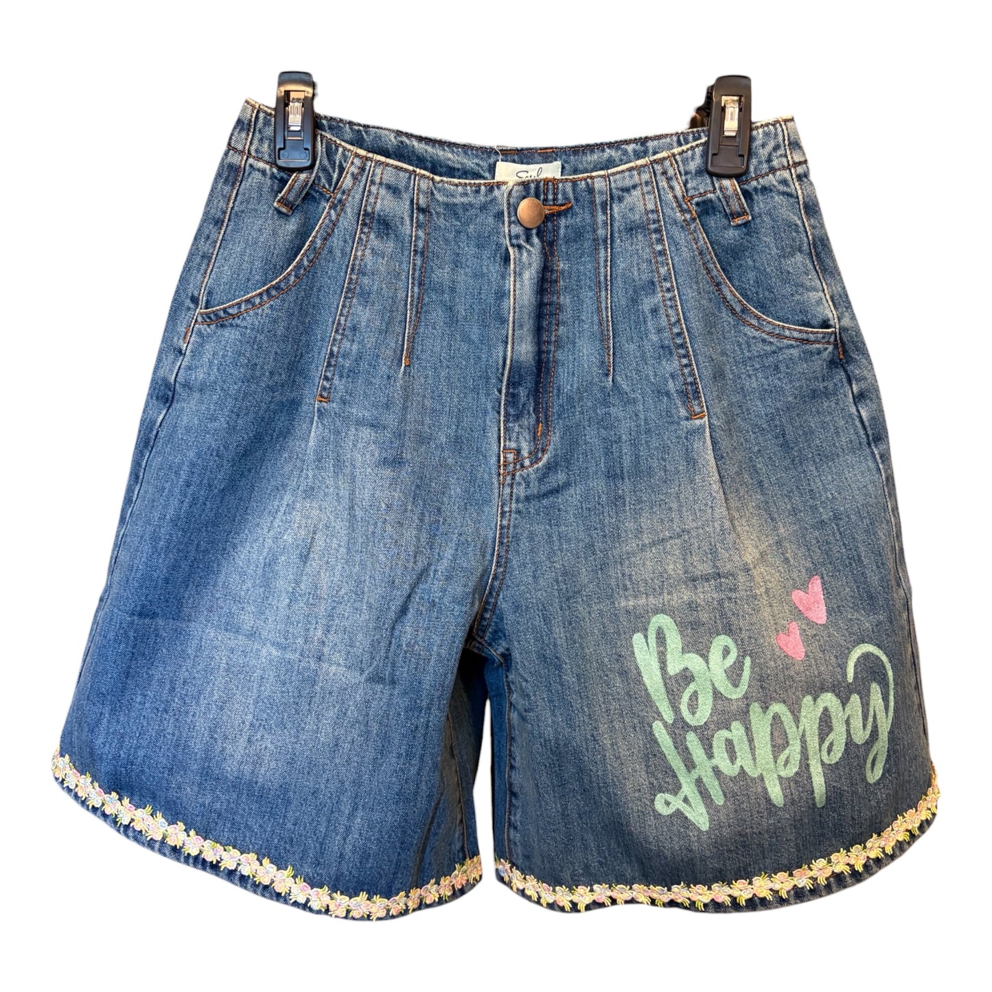 Be Happy Refashioned Junk Jean Short Size Small 2/4