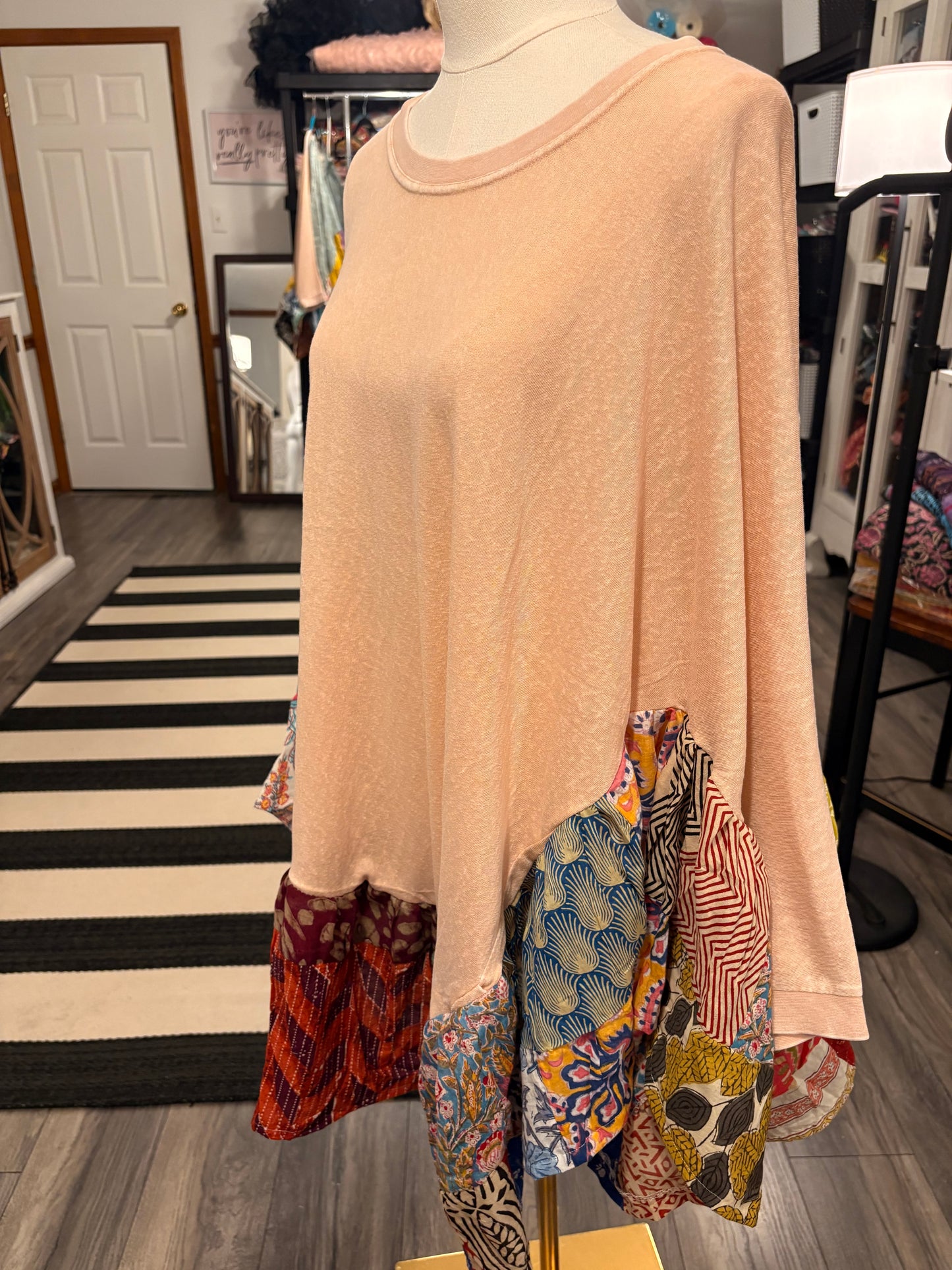 Madeline Upcycled Butterfly Poncho One Size Fits a Large to 3X