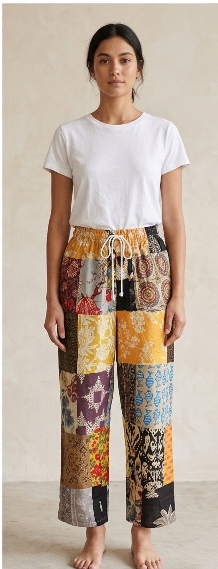 Carrie Patchwork COTTON PANT One Size Fits a Small to XL 2-14