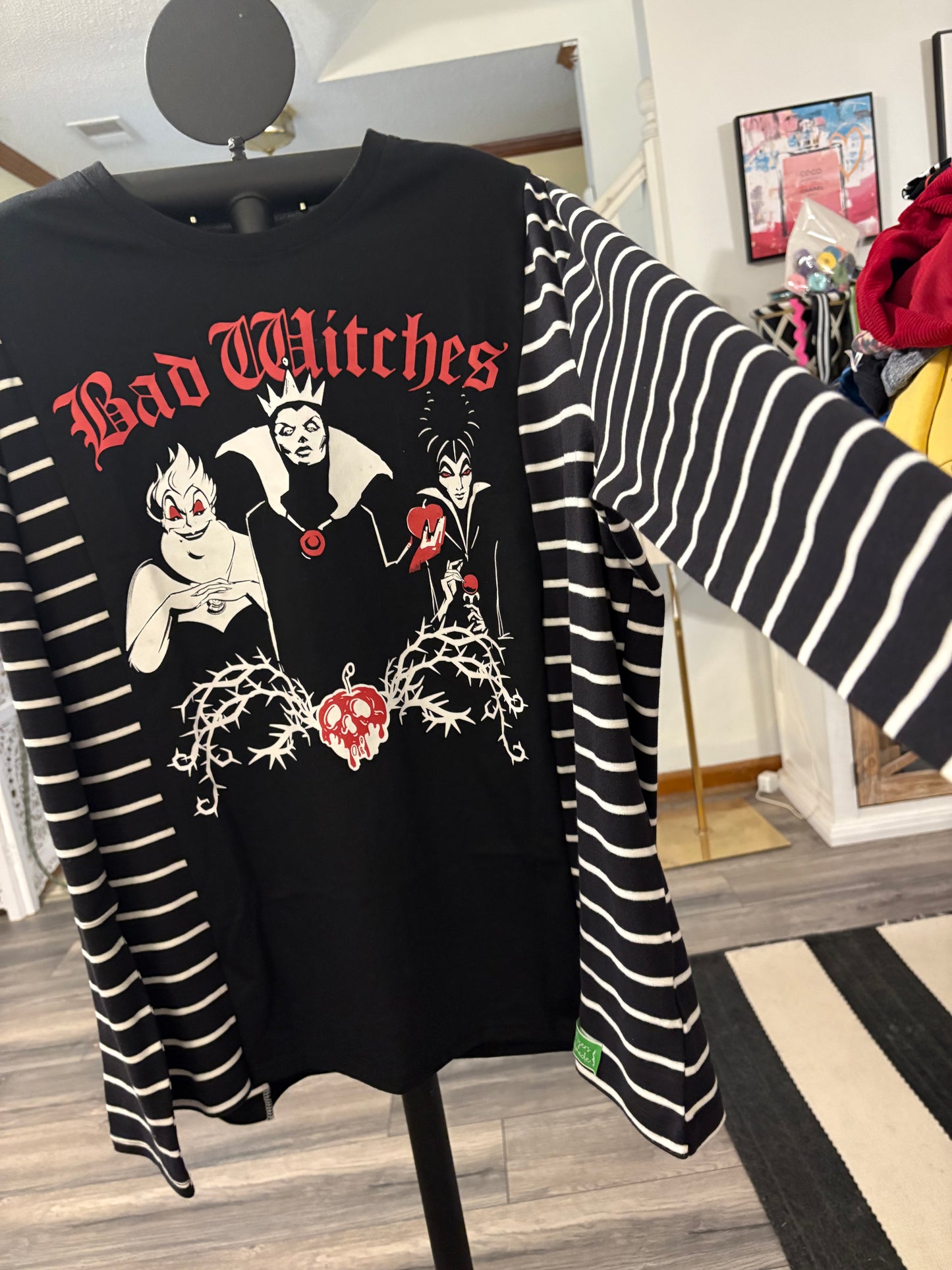 Bad Witches Upcycled Drop Shoulder Tee Fits a Small to XLarge
