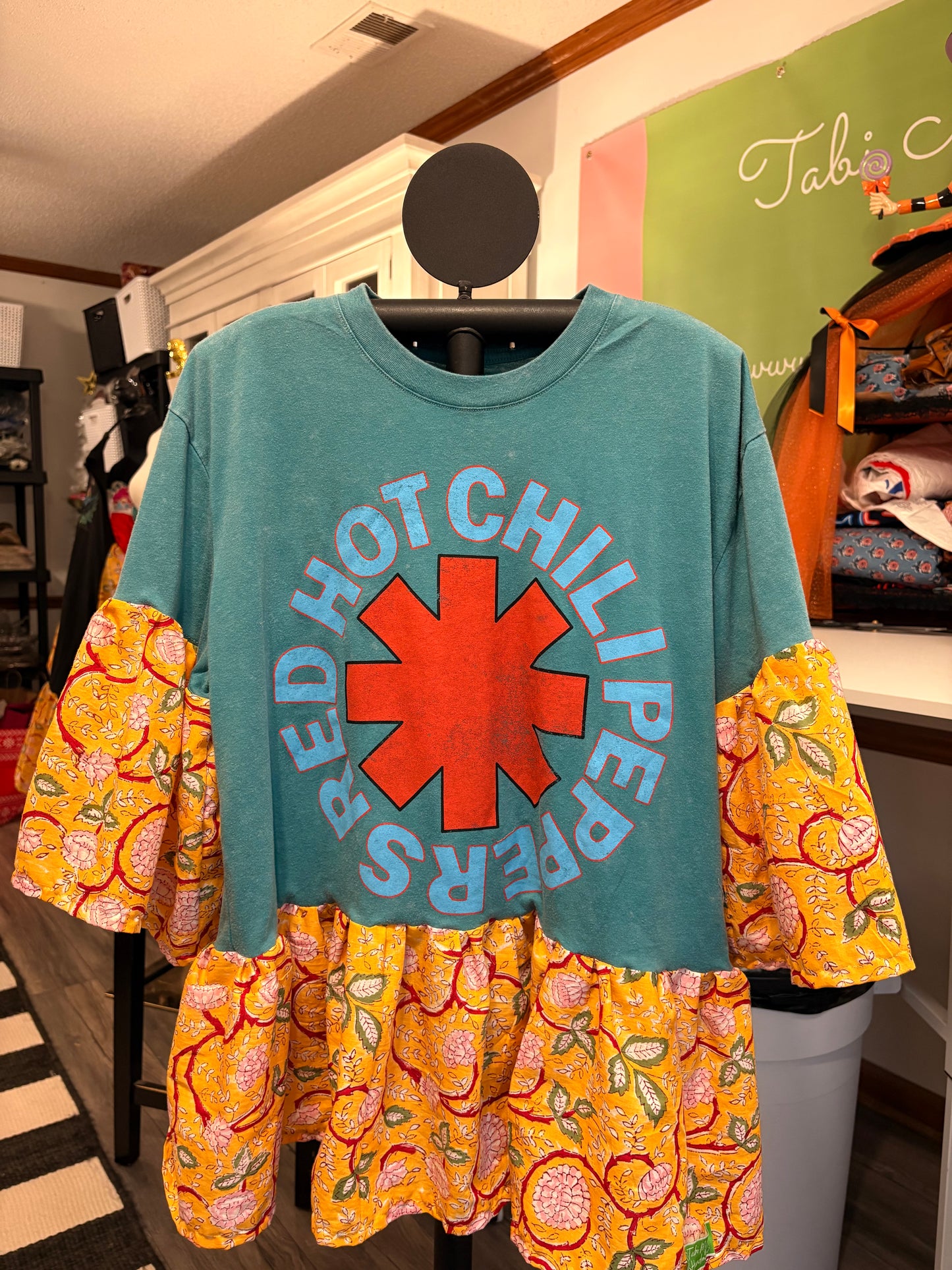 Red Hot Ruffled Rockstar Top One Size Fits an XS to Large Oversized