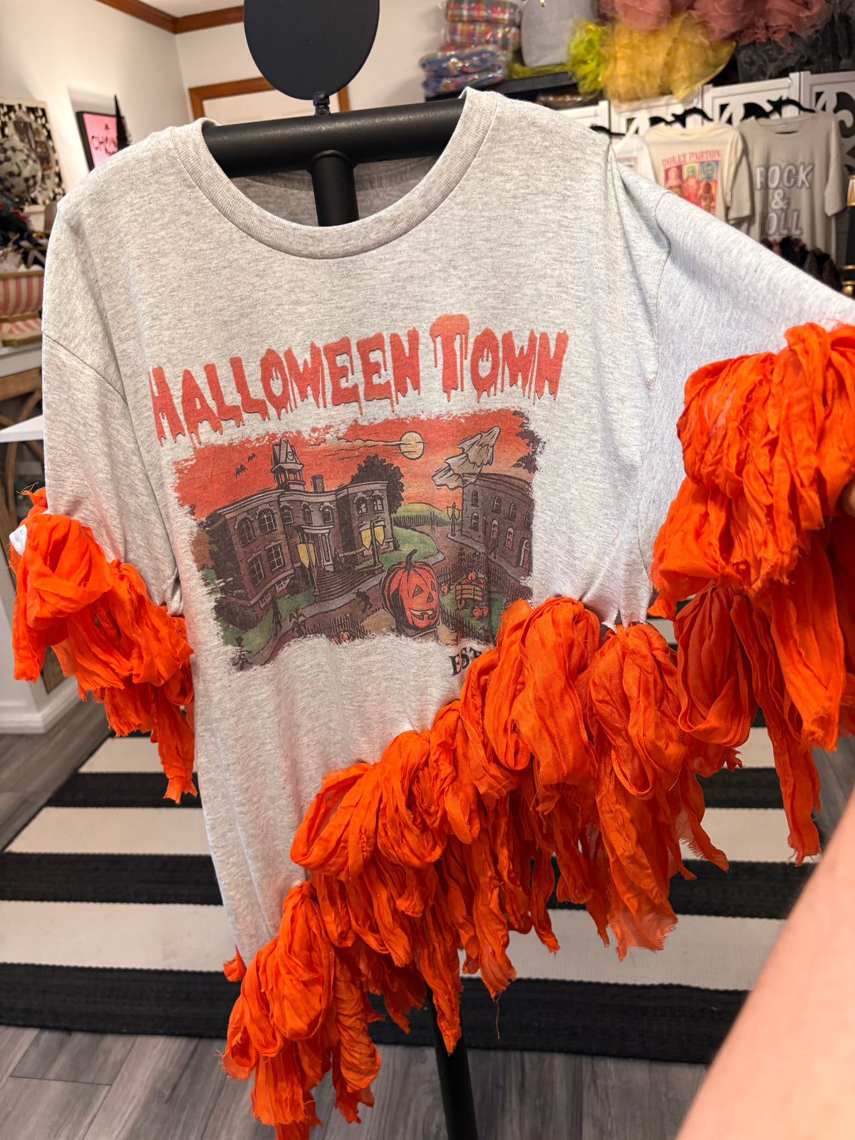 Spooky Season Glam Asymmetrical Tee One Size Fits Small to Large