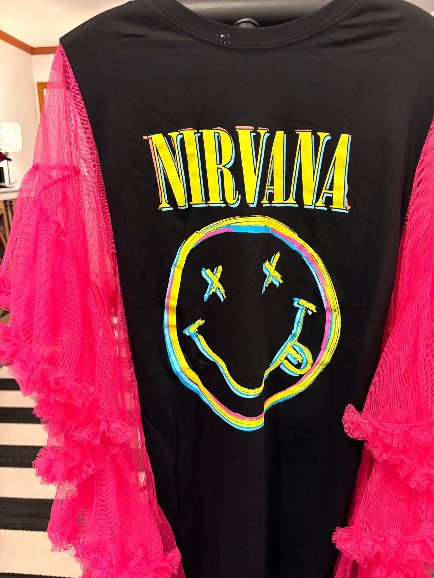 Nirvana Upcycled Rockstar Poncho One Size Fits a Small to 2X