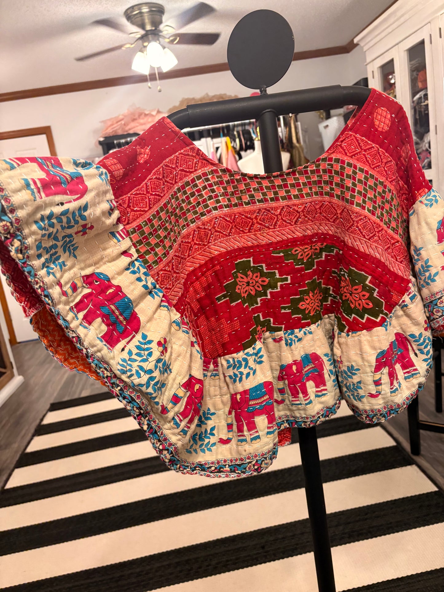 Lizzy Kantha Circle Top One Size Fits a Small to Large