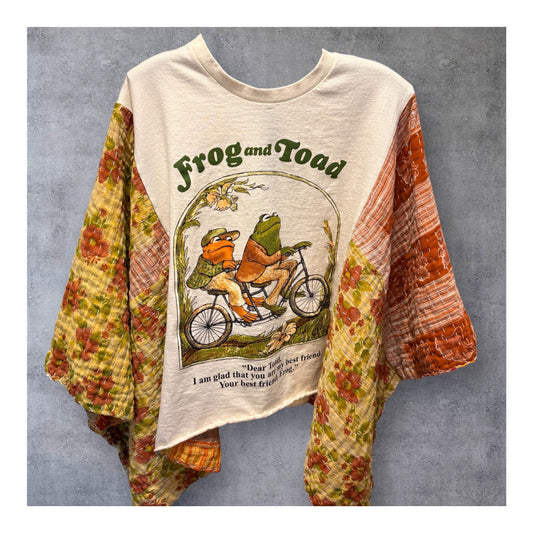 Best Friends Upcycled Vintage Kantha Quilt Poncho Tee One Size Fits a Small to XXL