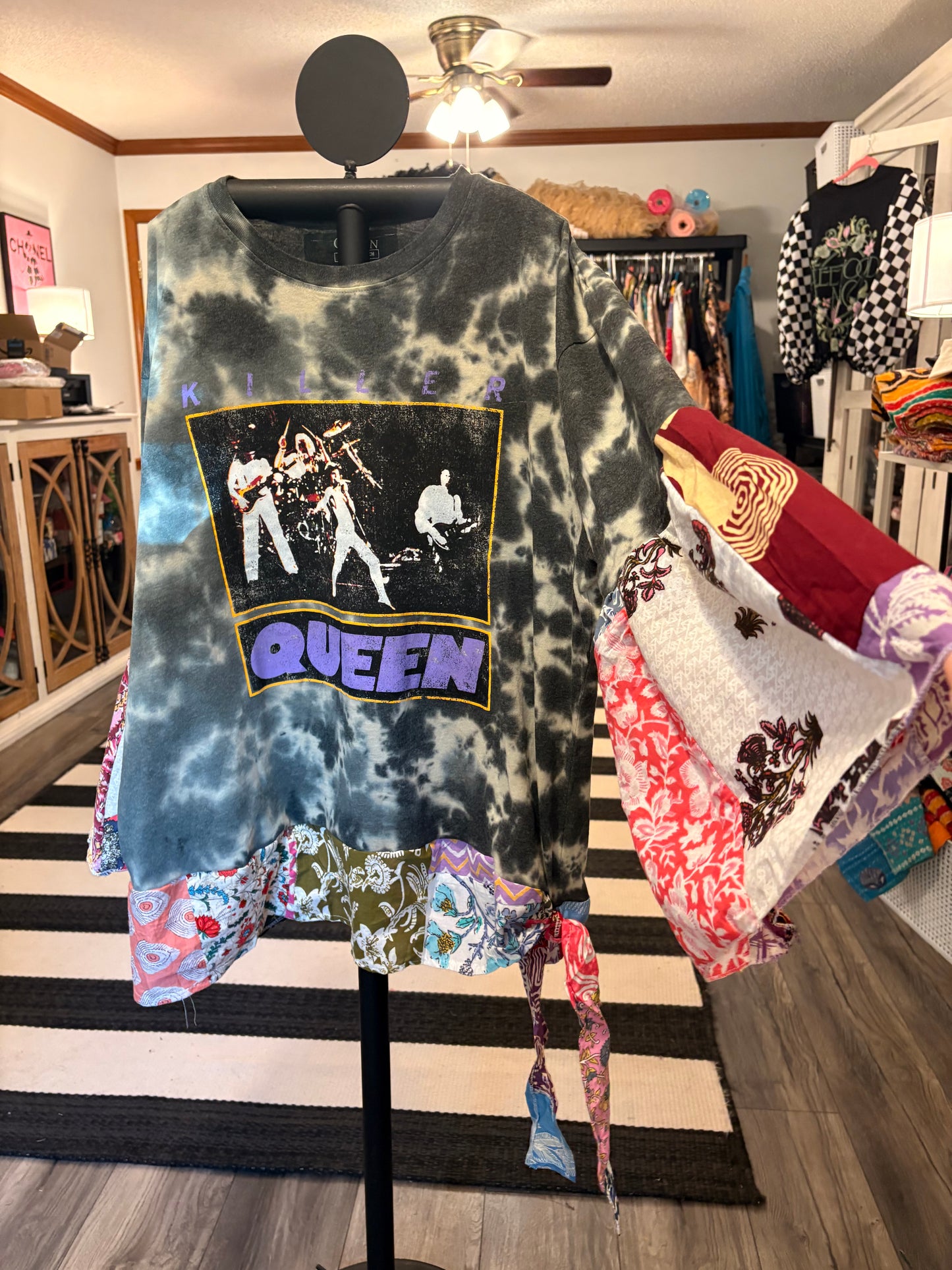 We Will Rock Upcycled Boho Queen Tee One Size Fits a Small to XXL
