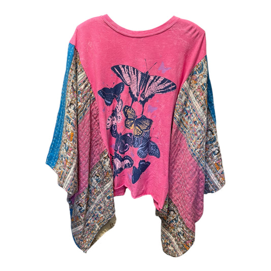 Change Upcycled Vintage Kantha Poncho Tee Fits A Size Small to 3X
