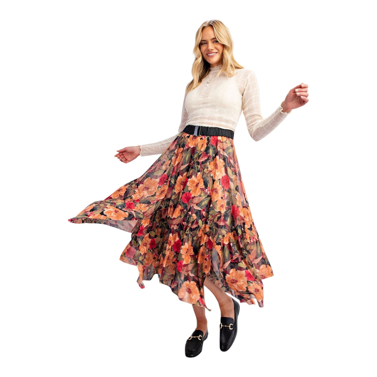 Black Rust Ballerina Asymmetrical Skirt