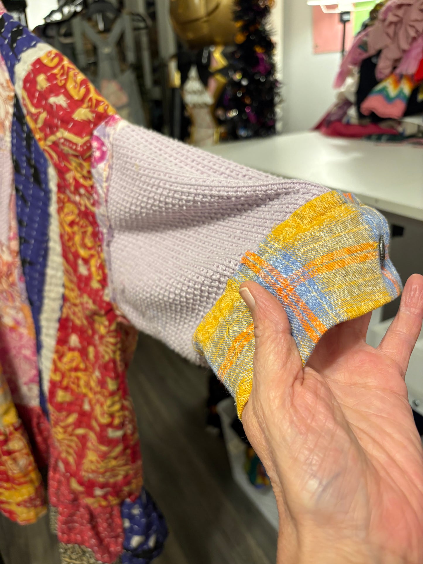 Winter Sunshine Upcycled Vintage Kantha Dress/Long Shirt One Size Fits Most