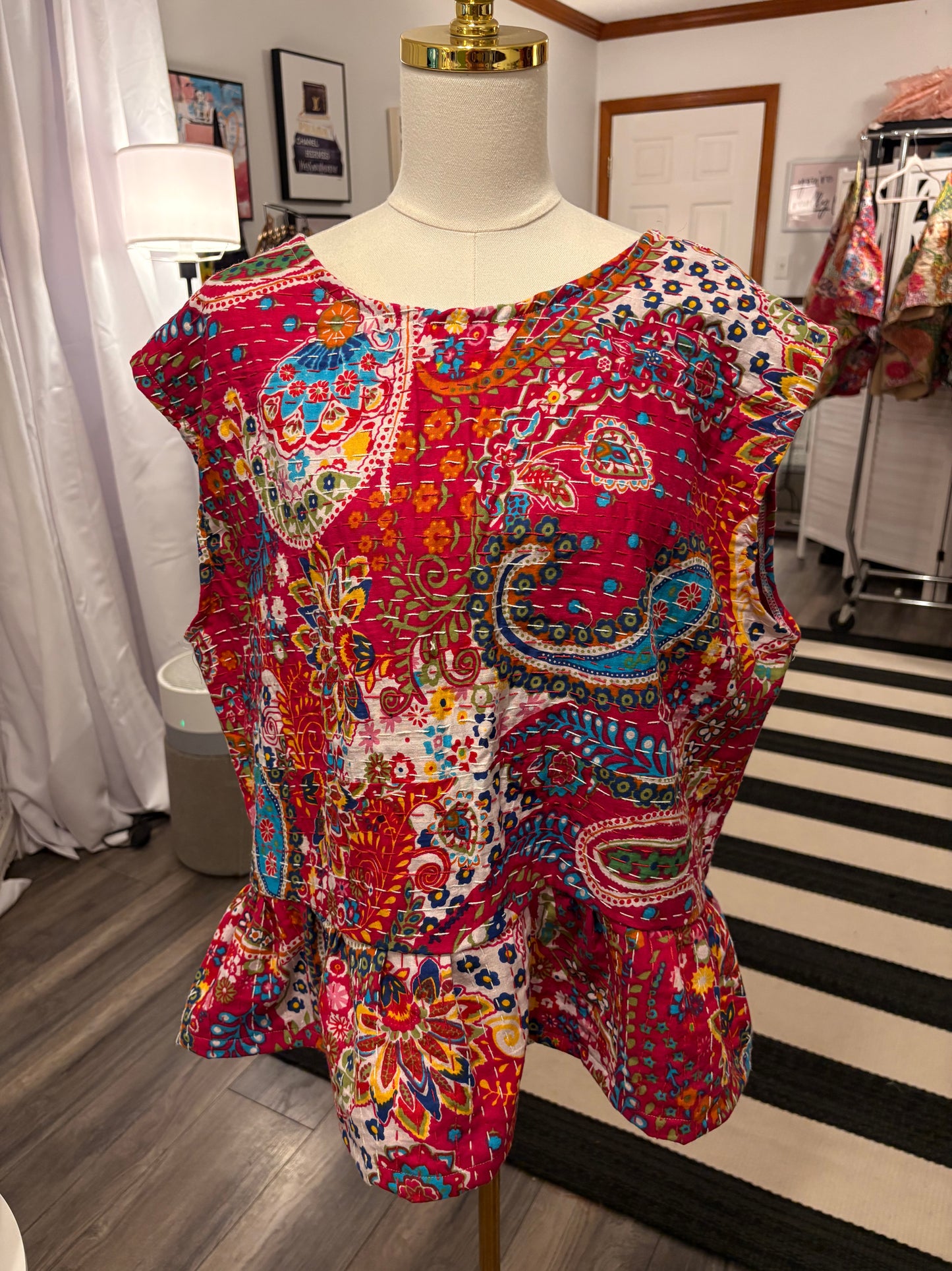 Scarlett Kantha Top One Size Fits a Small to Large