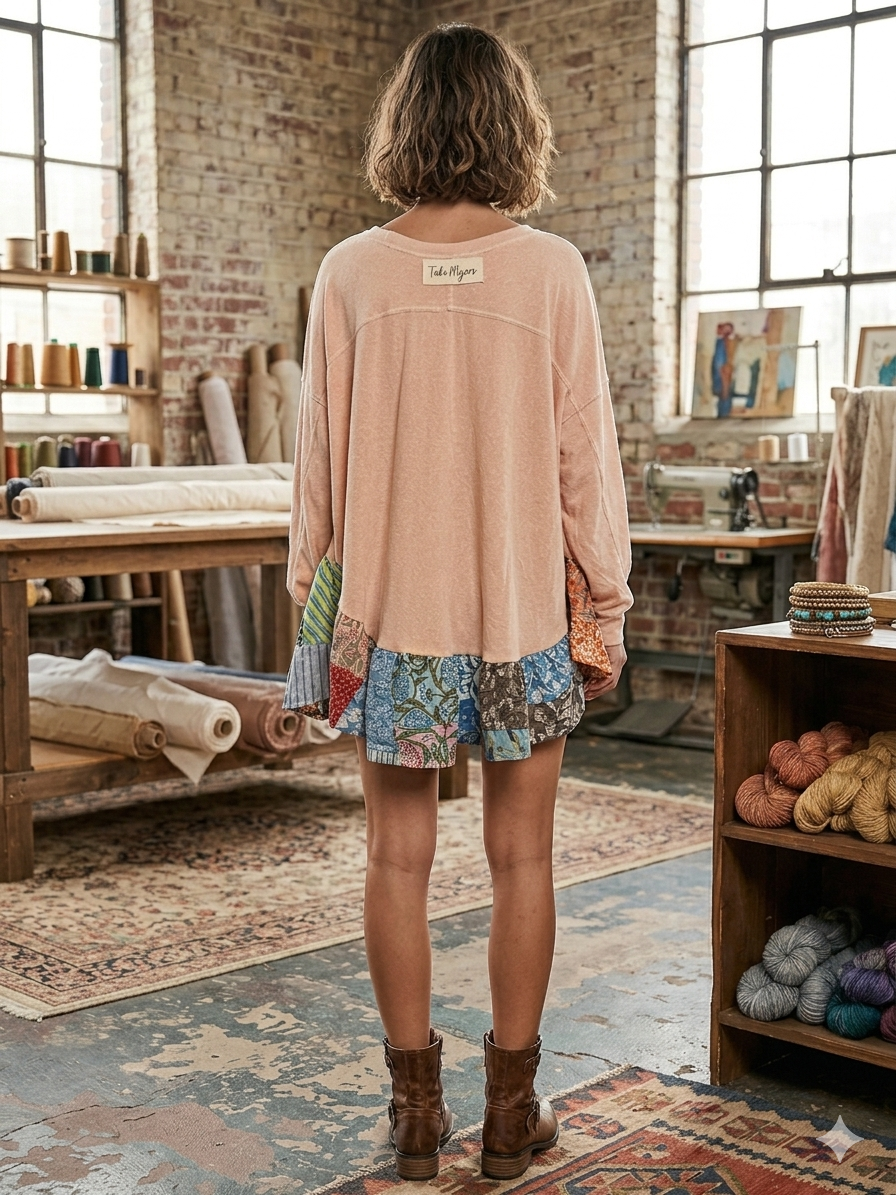 Lilly Upcycled Butterfly Poncho One Size Fits a Large to 3X