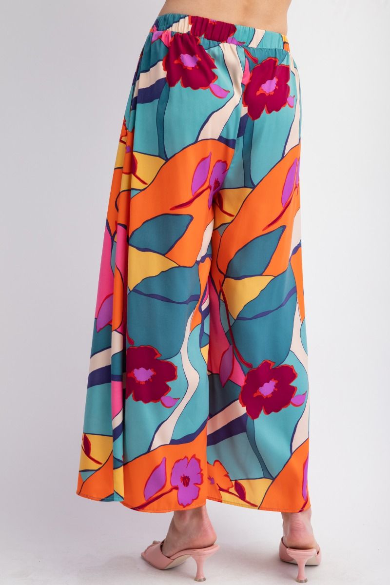 Teal Mirabelle Wide Leg Satin Pants