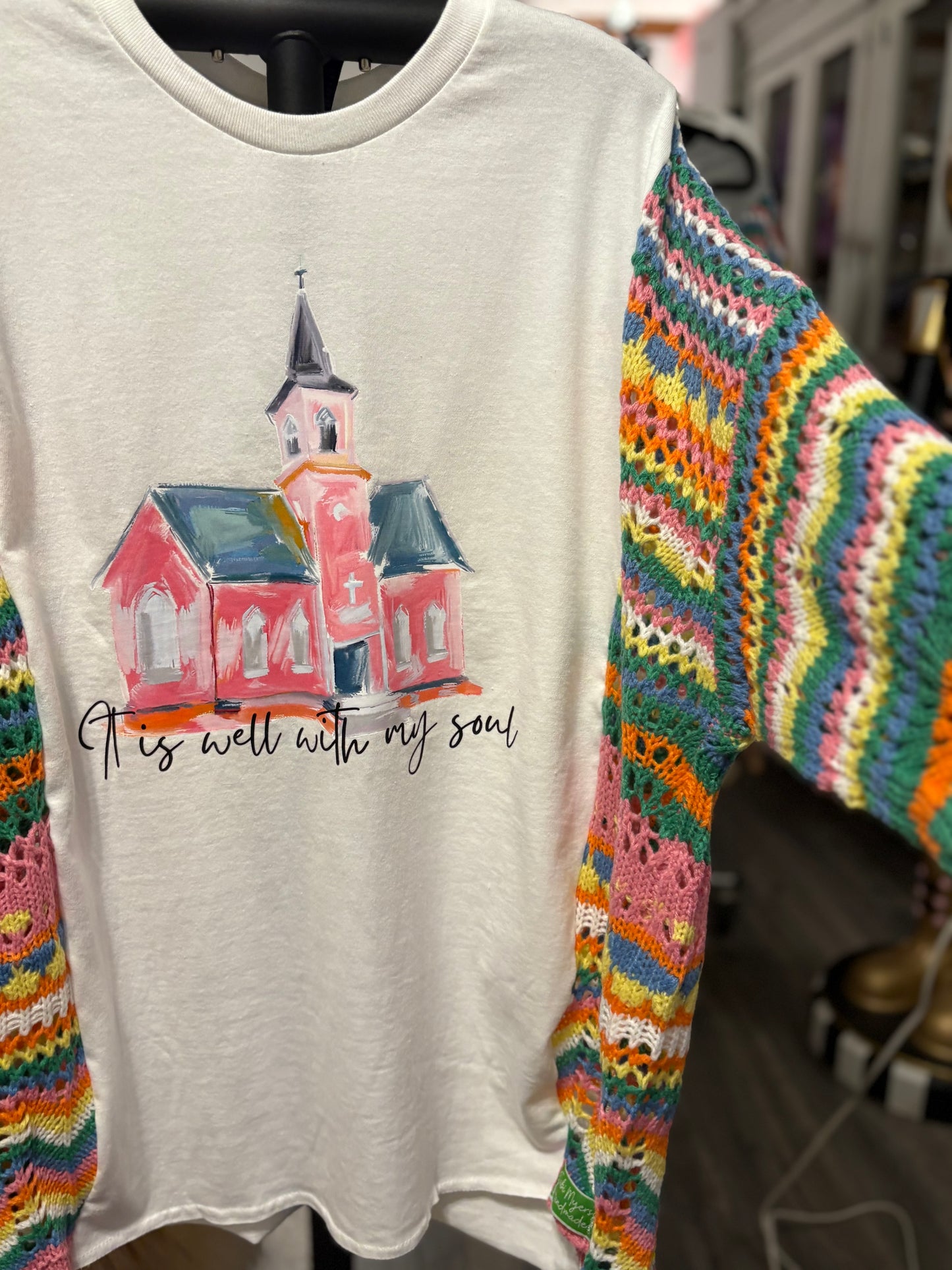 It Is Well Upcycled Drop Sleeve Sweater One Size Fits a Small to XXL