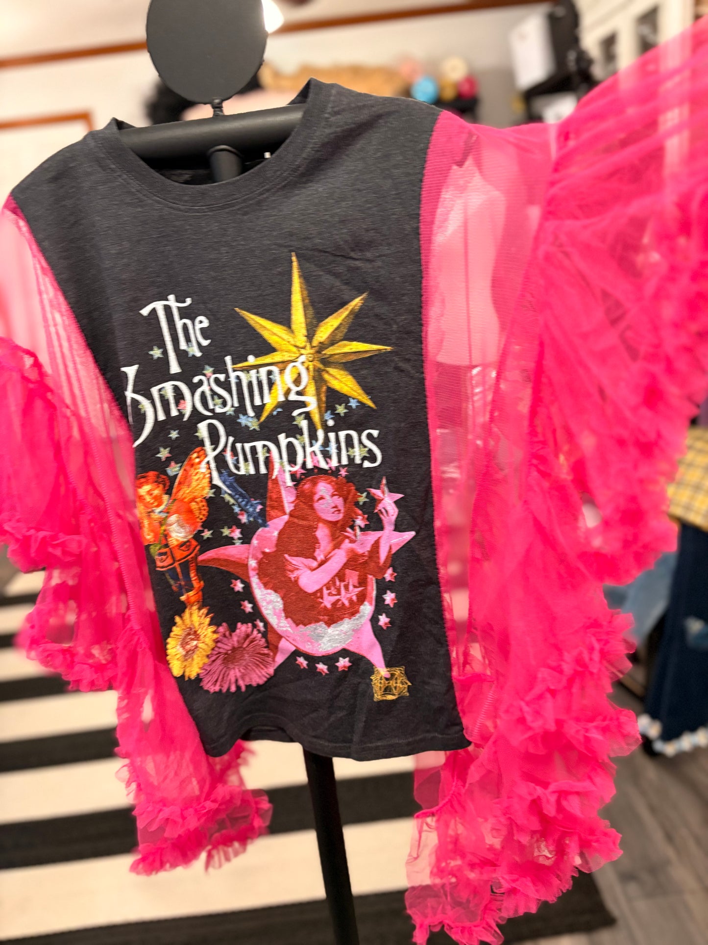 Smashing Pumpkins Upcycled Rockstar Poncho One Size Fits a Small to XL