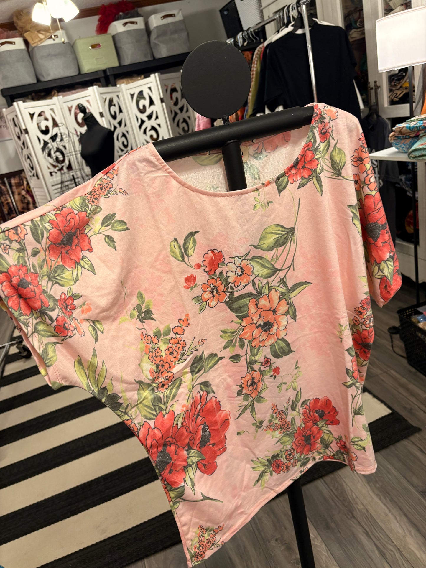 Pink Floral Tee Medium