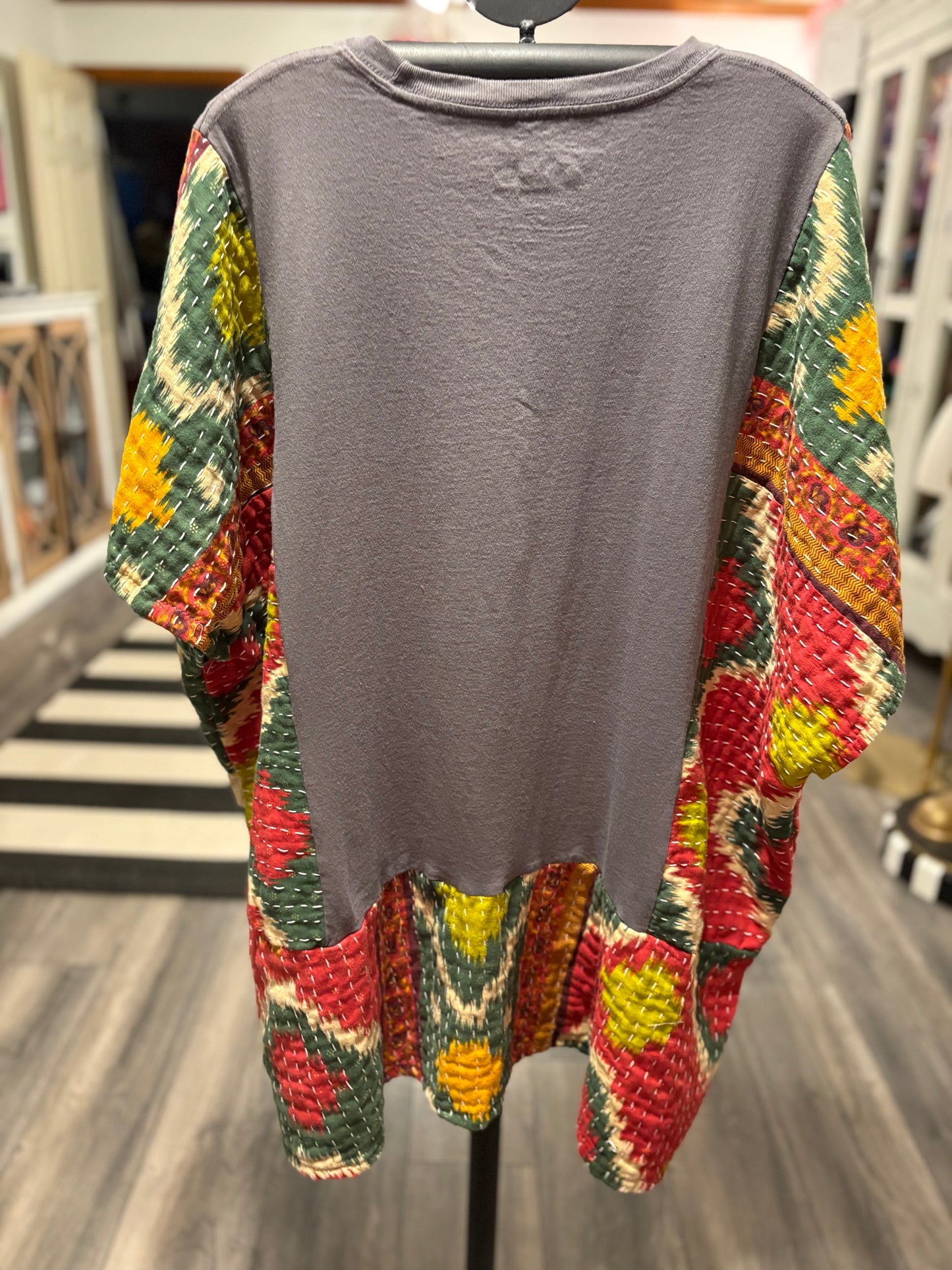 The Stones Upcycled Kantha Dress Fits a Small to XXL Super Oversized