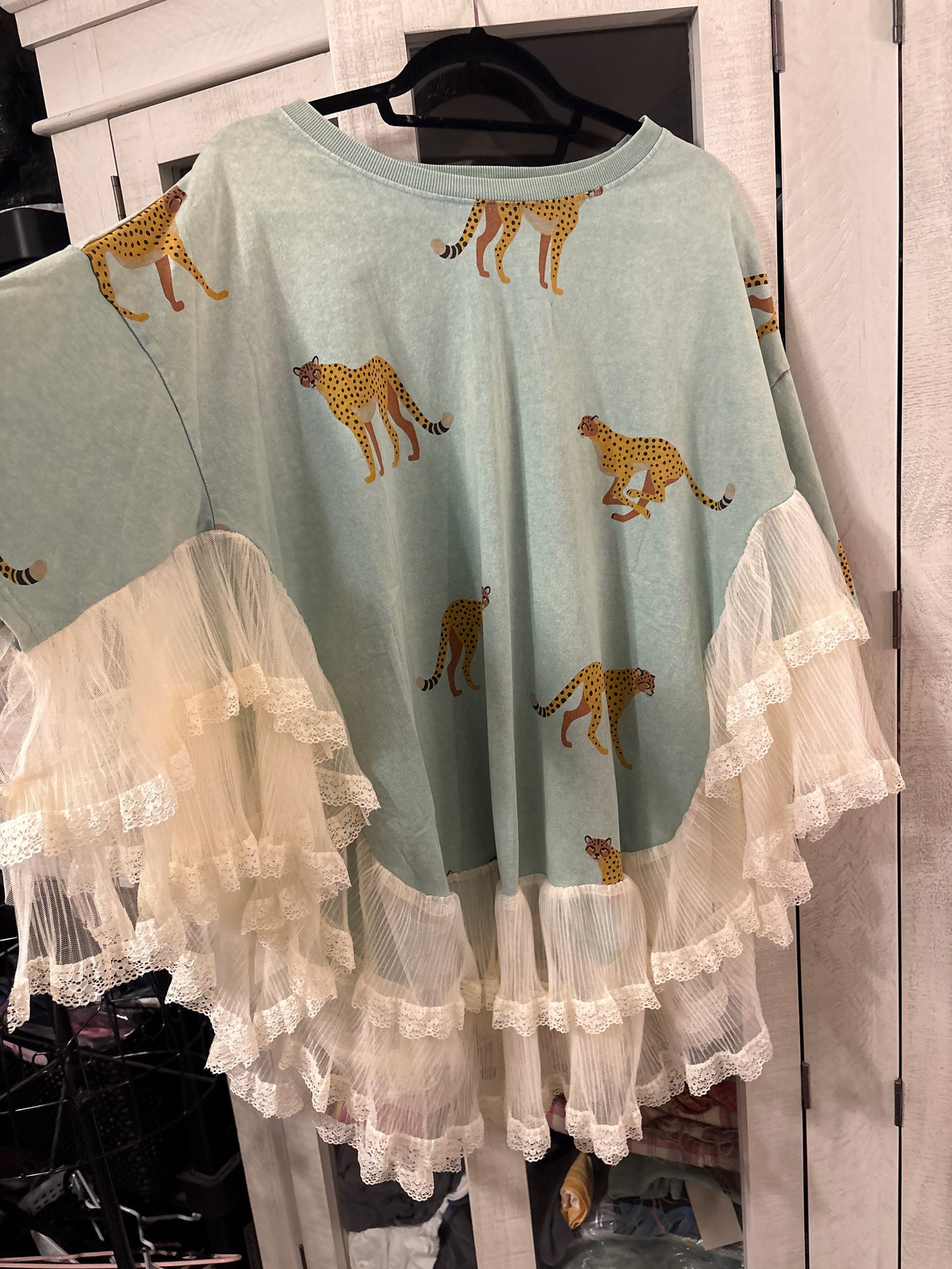 The Cheetah Angel Poncho One Size Fits a Large to 3X