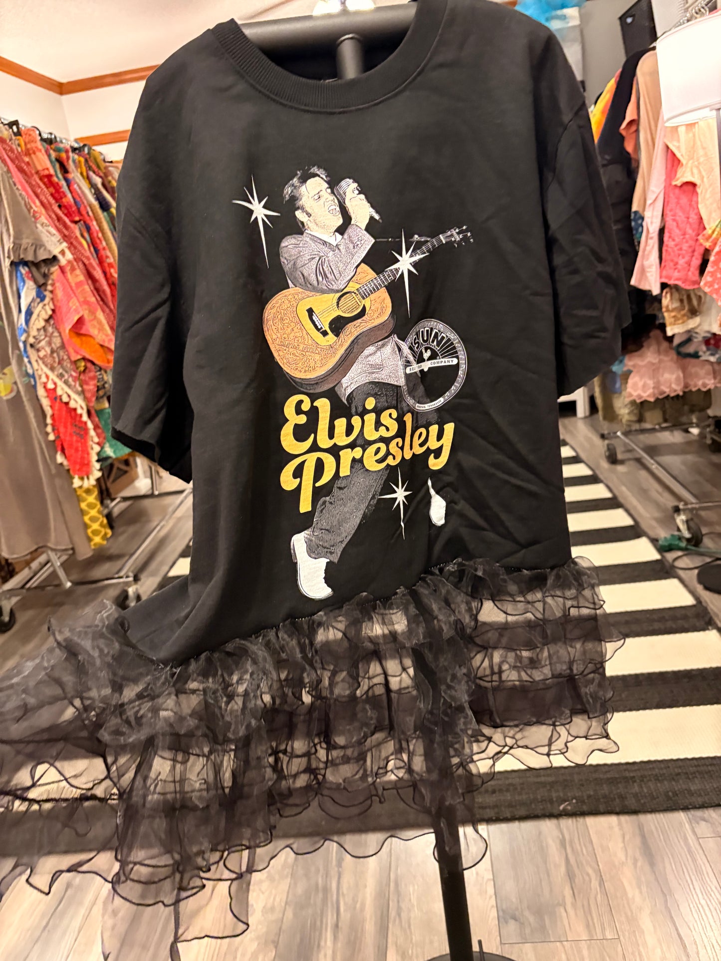 Sun Elvis Rockstar Ruffle Top One Size Fits a Small to Large