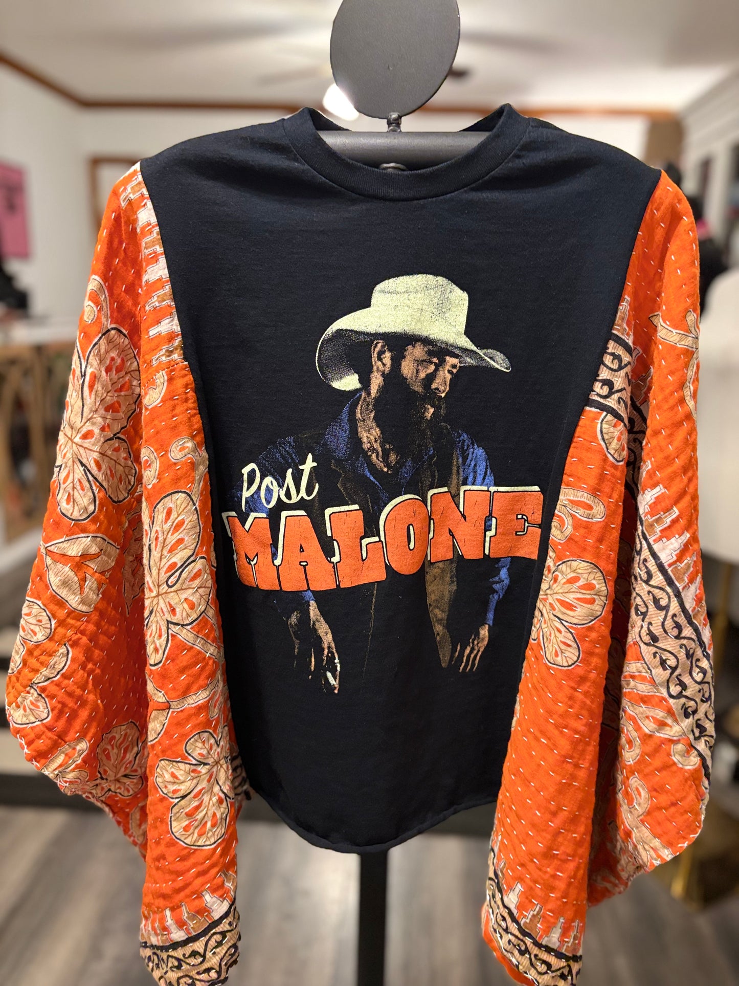 Post Malone Upcycled Vintage Kantha Poncho Tee One Size Fits a Small to XL