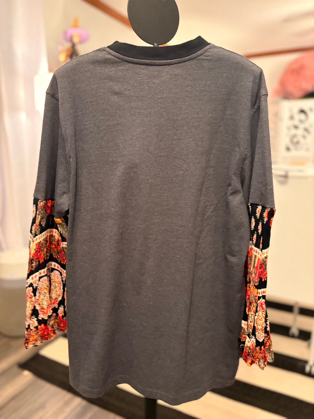 Happy Place Embroidered Glam Sleeve Tee Fits a XS to Medium