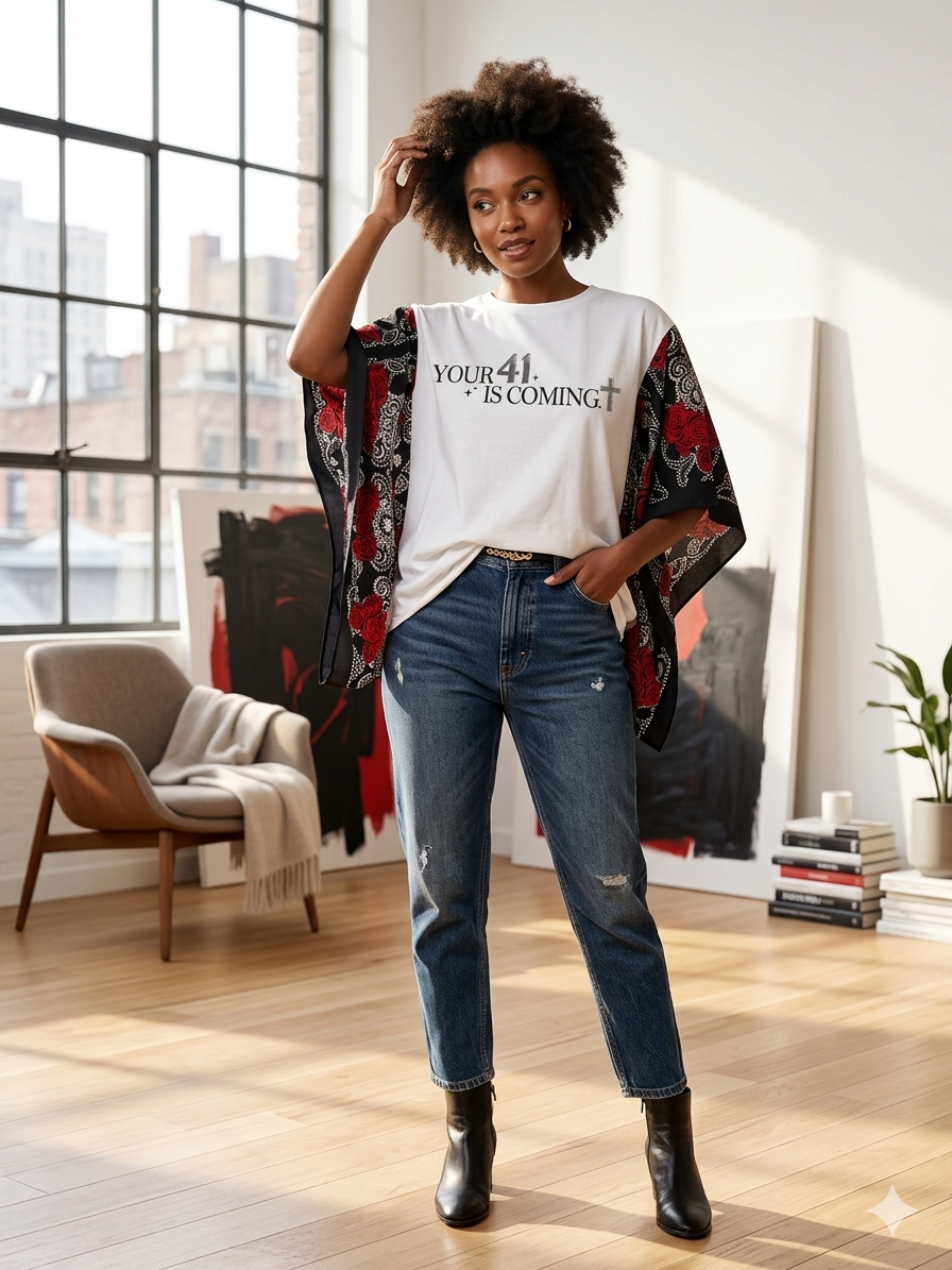 You’re 41 Bandana Sleeve Tee Fits a Small to Large