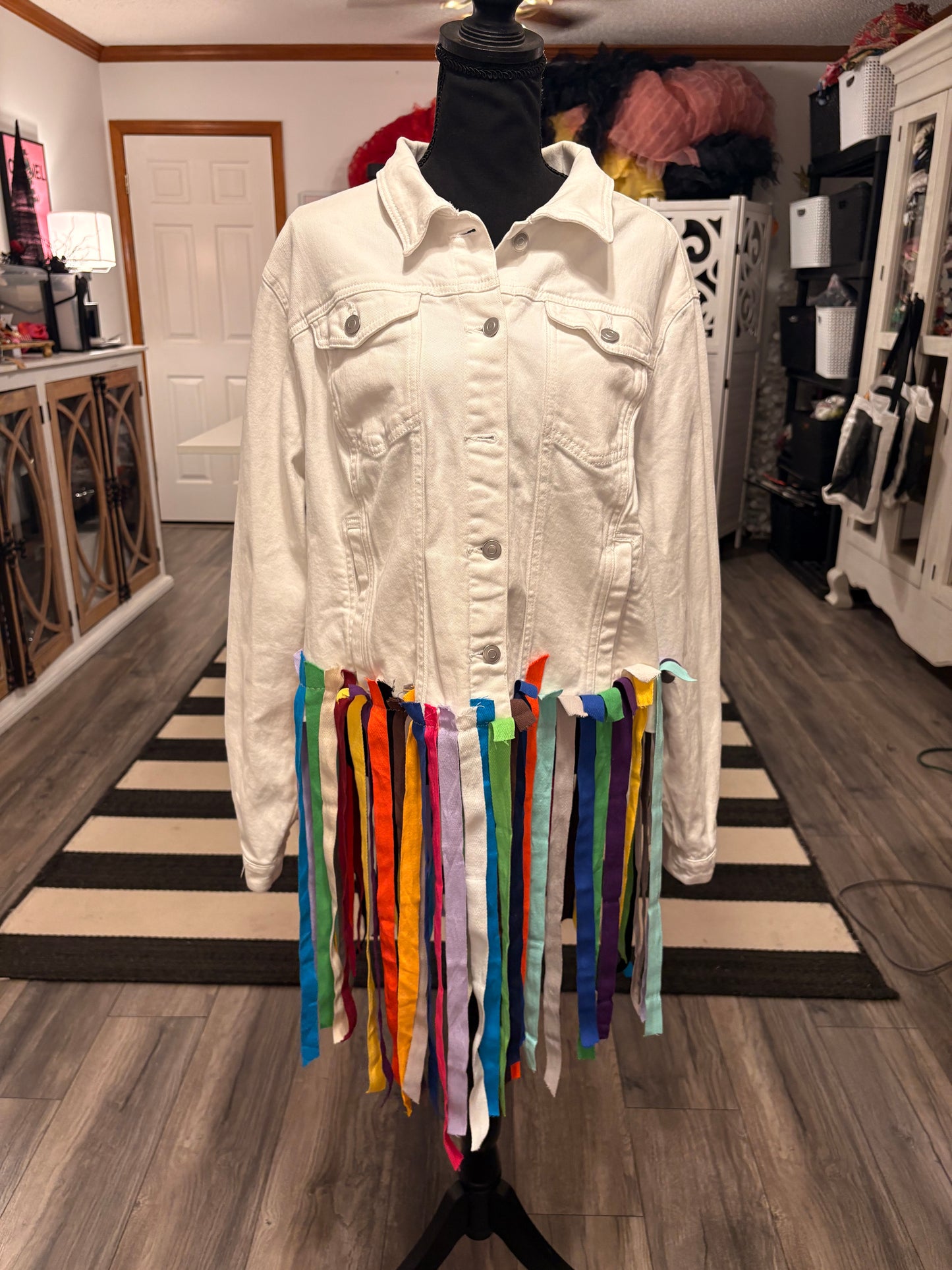 Sara Denim Color Jacket Fits a Large/XL