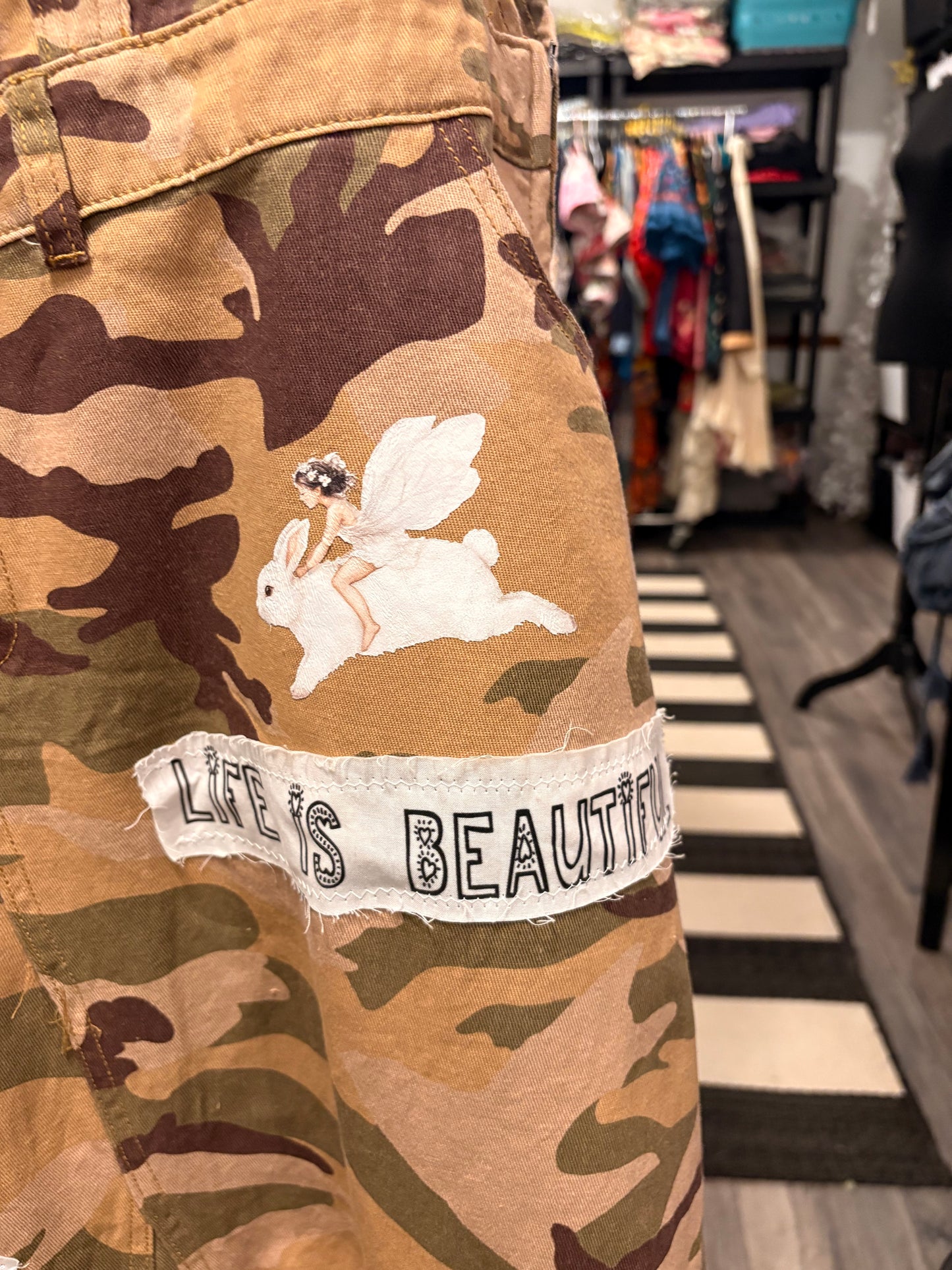 Speak Life Camp Refashioned “Junk” Overalls Dress Small/Medium 4/6/8