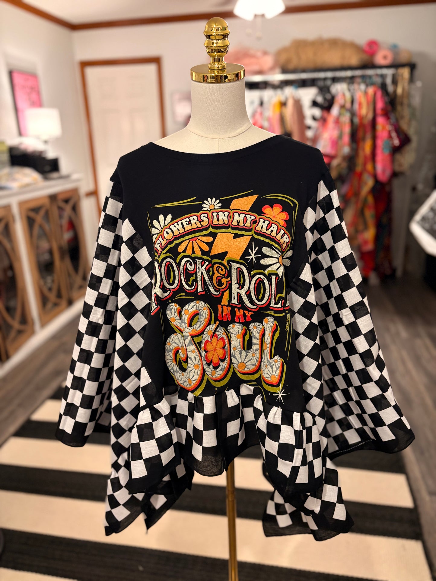Rock Soul Bandana Ruffled Poncho One Size Fits a Small to 3X