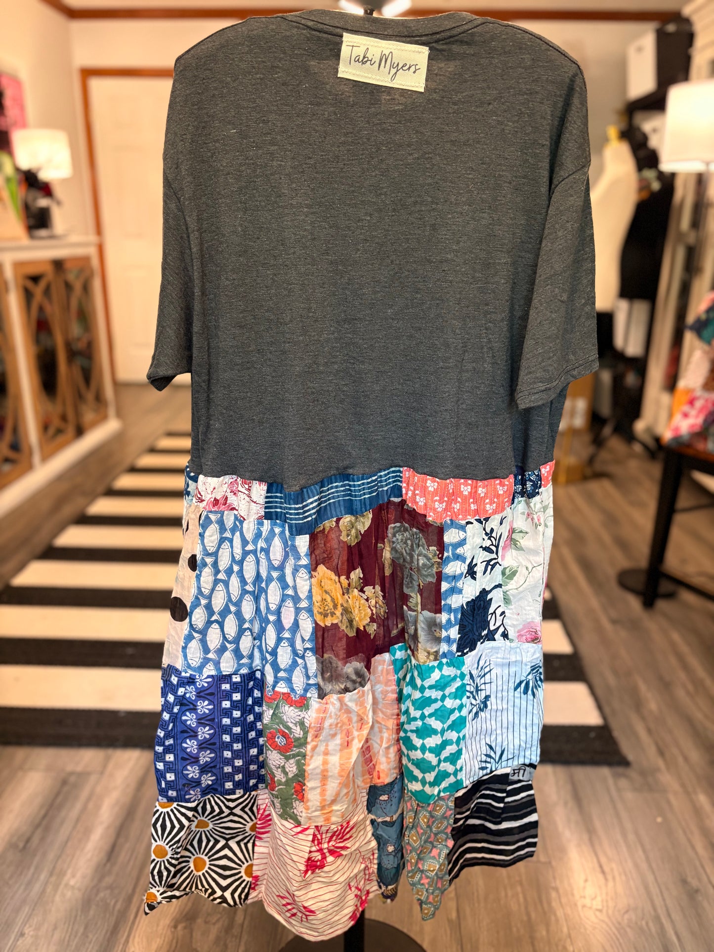 America Rocks Upcycled Patchwork Dress One Size Fits a Small to XXL