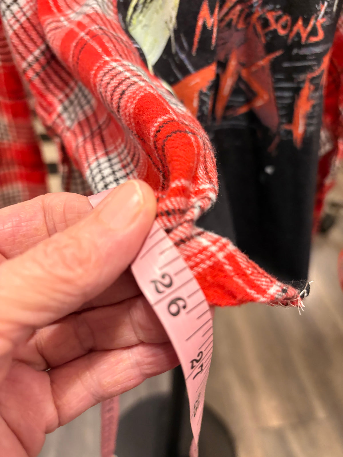 Thriller Upcycled Flannel Tee One Size Fits a Small to Large