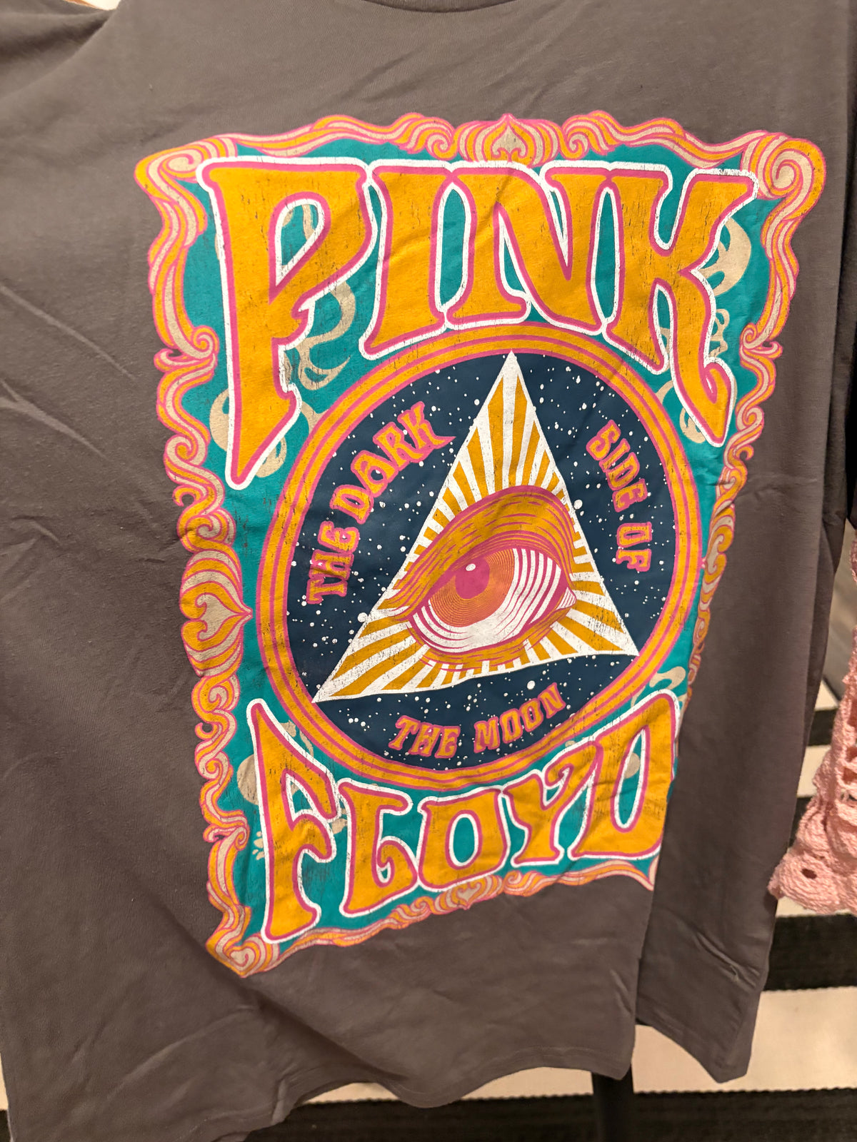 Pink Side of the Moon Glam Crochet Sleeve Tee One Size Fits a Small to XL